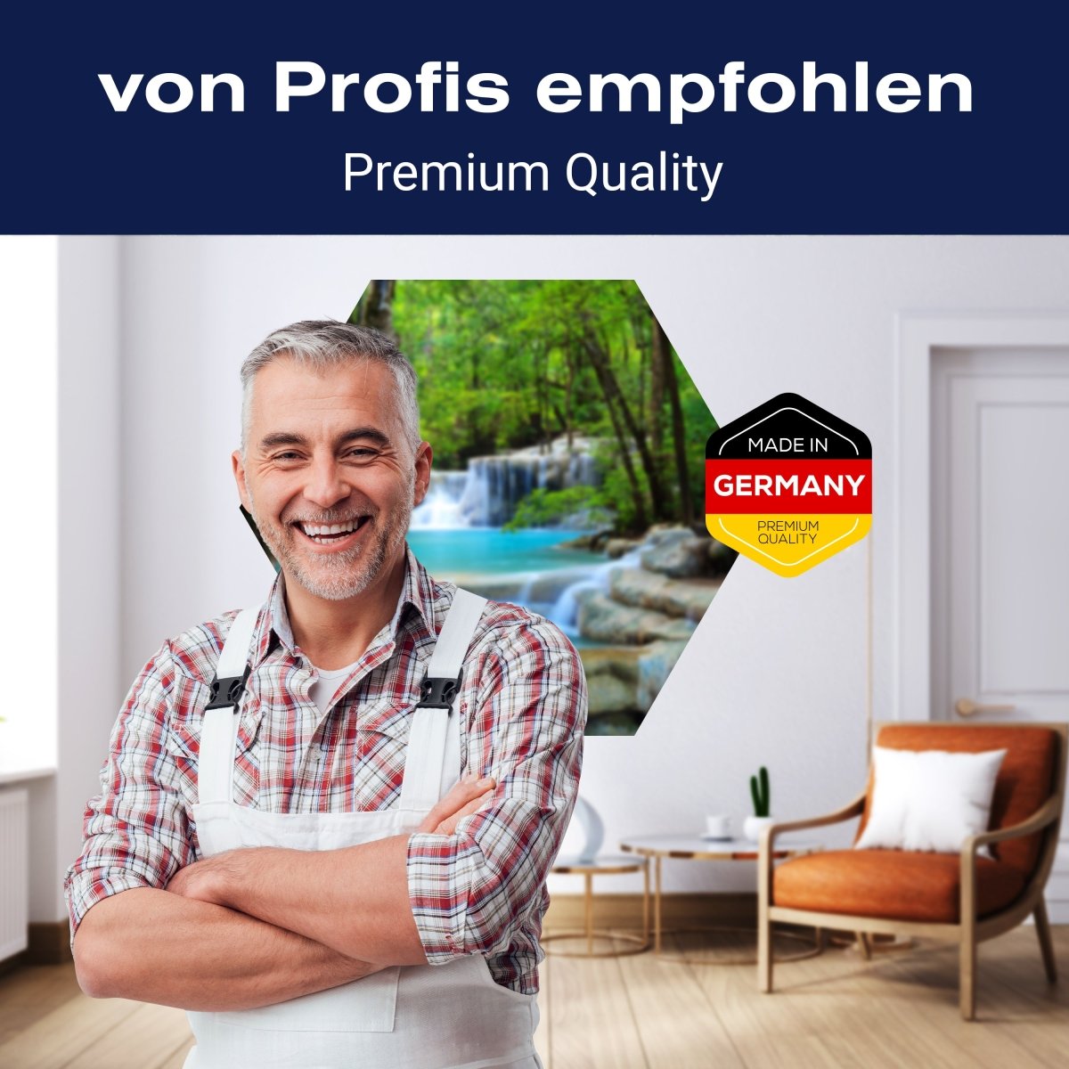 Hexagon-Fototapete Wasserfall im Wald M0001 - Bild 5 Hexagon-Fototapete Wasserfall im Wald M0001 - Bild 5