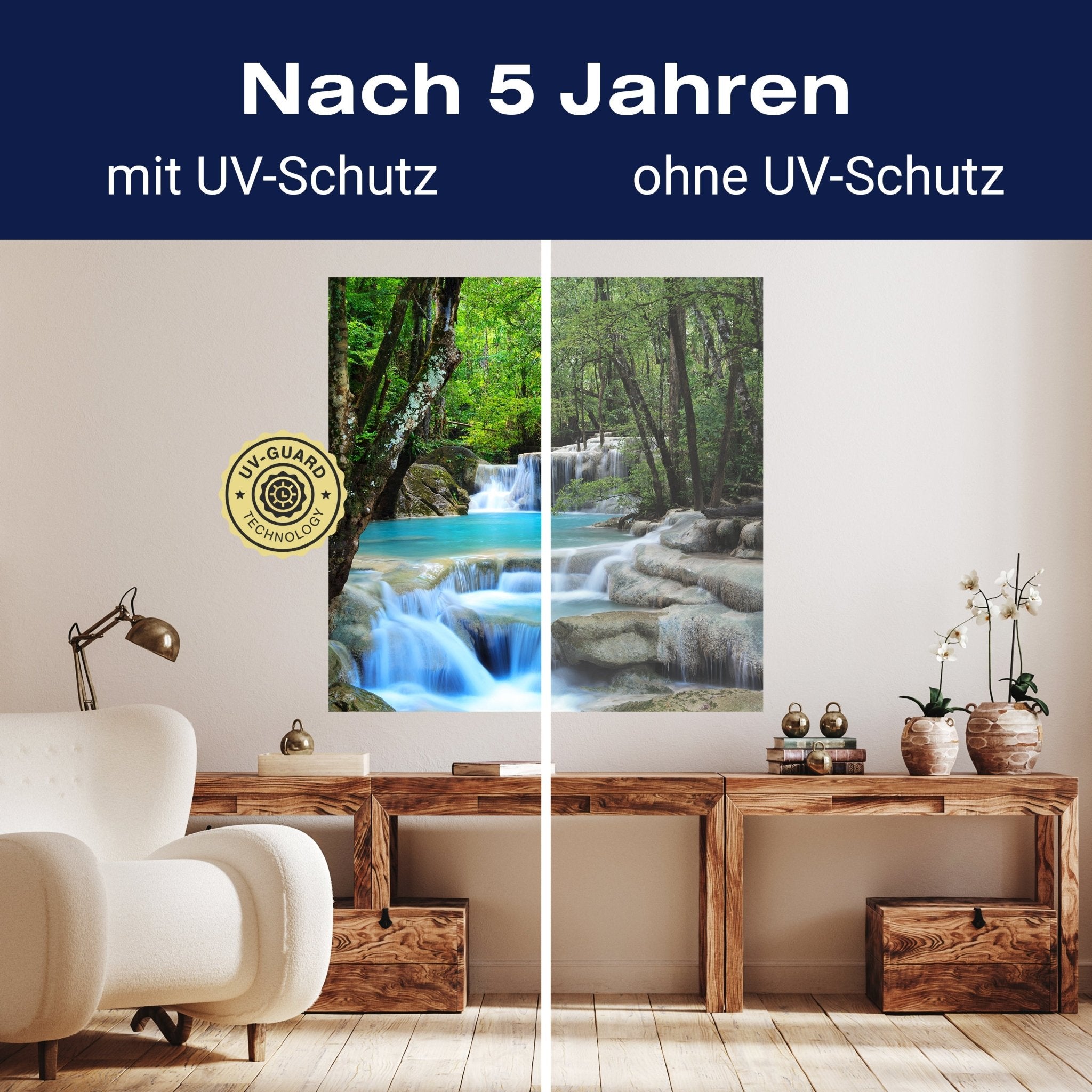 Quadratische Fototapete Wasserfall im Wald M0001 - Bild 9 Quadratische Fototapete Wasserfall im Wald M0001 - Bild 9