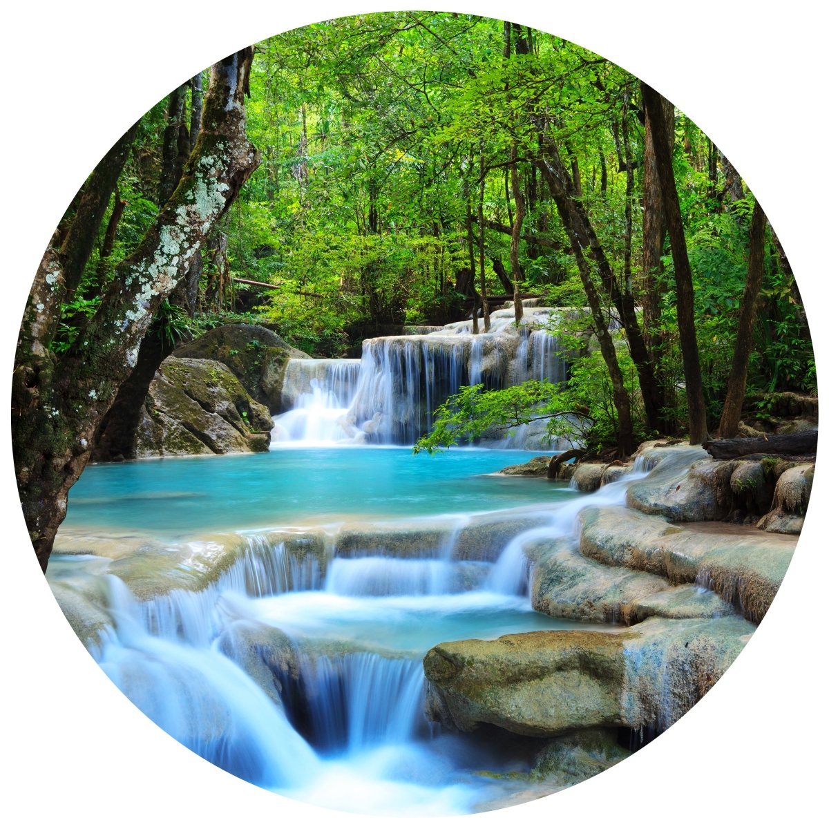 Runde Fototapete Wasserfall im Wald M0001 - Bild 11 Runde Fototapete Wasserfall im Wald M0001 - Bild 11