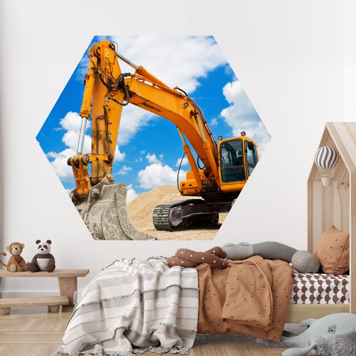 Hexagon-Fototapete gelber Bagger M0002 - Bild 2 Hexagon-Fototapete gelber Bagger M0002 - Bild 2