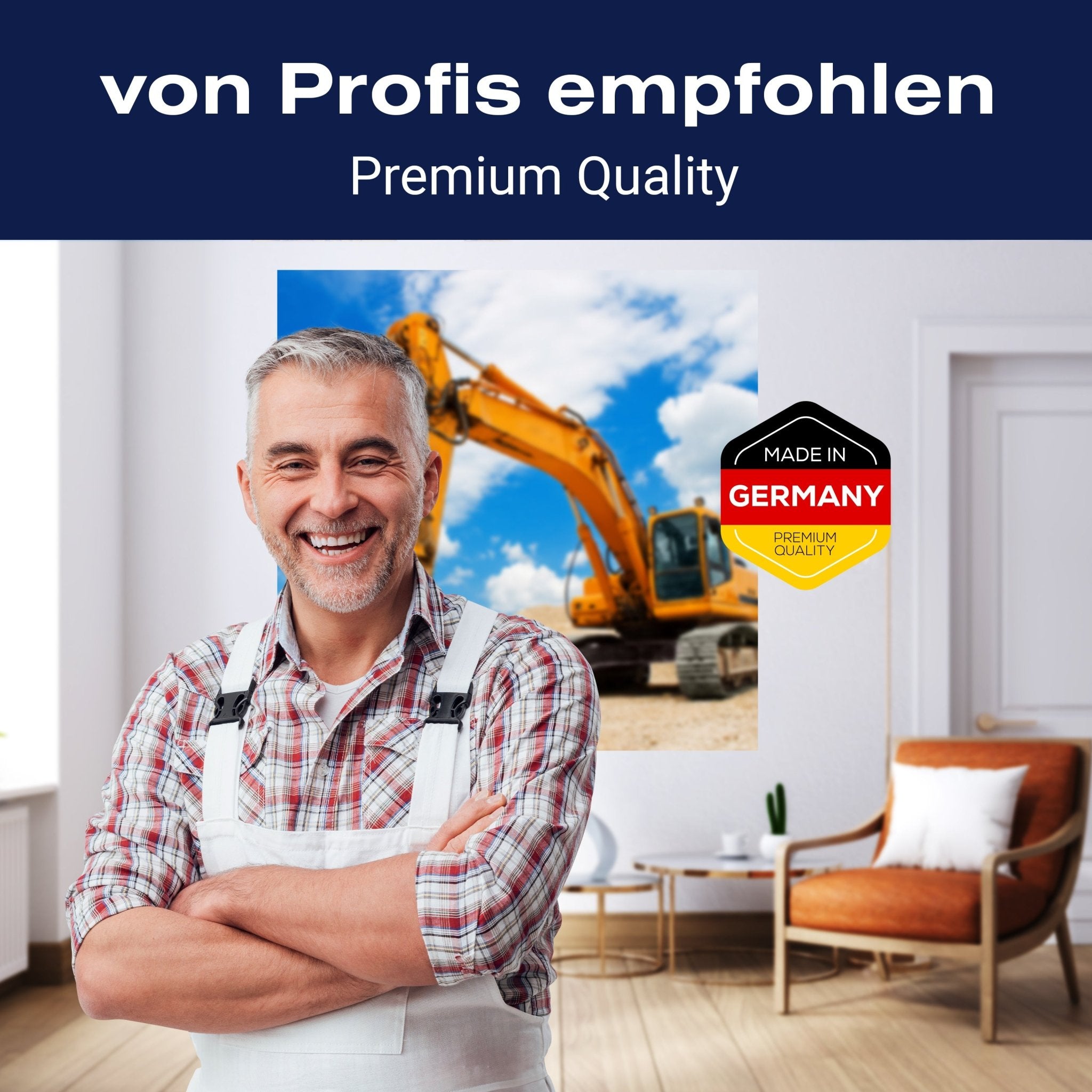 Quadratische Fototapete gelber Bagger M0002 - Bild 5 Quadratische Fototapete gelber Bagger M0002 - Bild 5