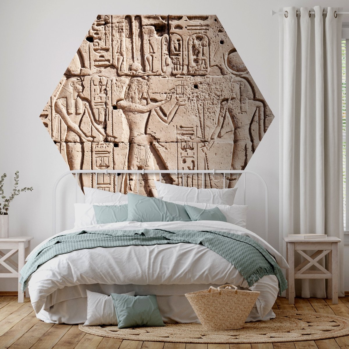 Hexagon-Fototapete Wand mit Hieroglyphen M0004 - Bild 1 Hexagon-Fototapete Wand mit Hieroglyphen M0004 - Bild 1