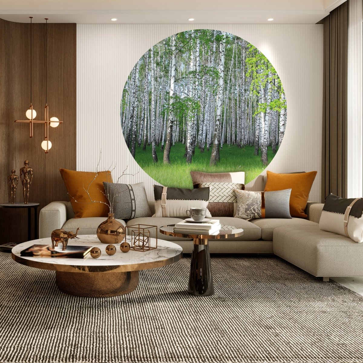 Runde Fototapete Birkenhain im Frühling M0005 - Bild 3 Runde Fototapete Birkenhain im Frühling M0005 - Bild 3