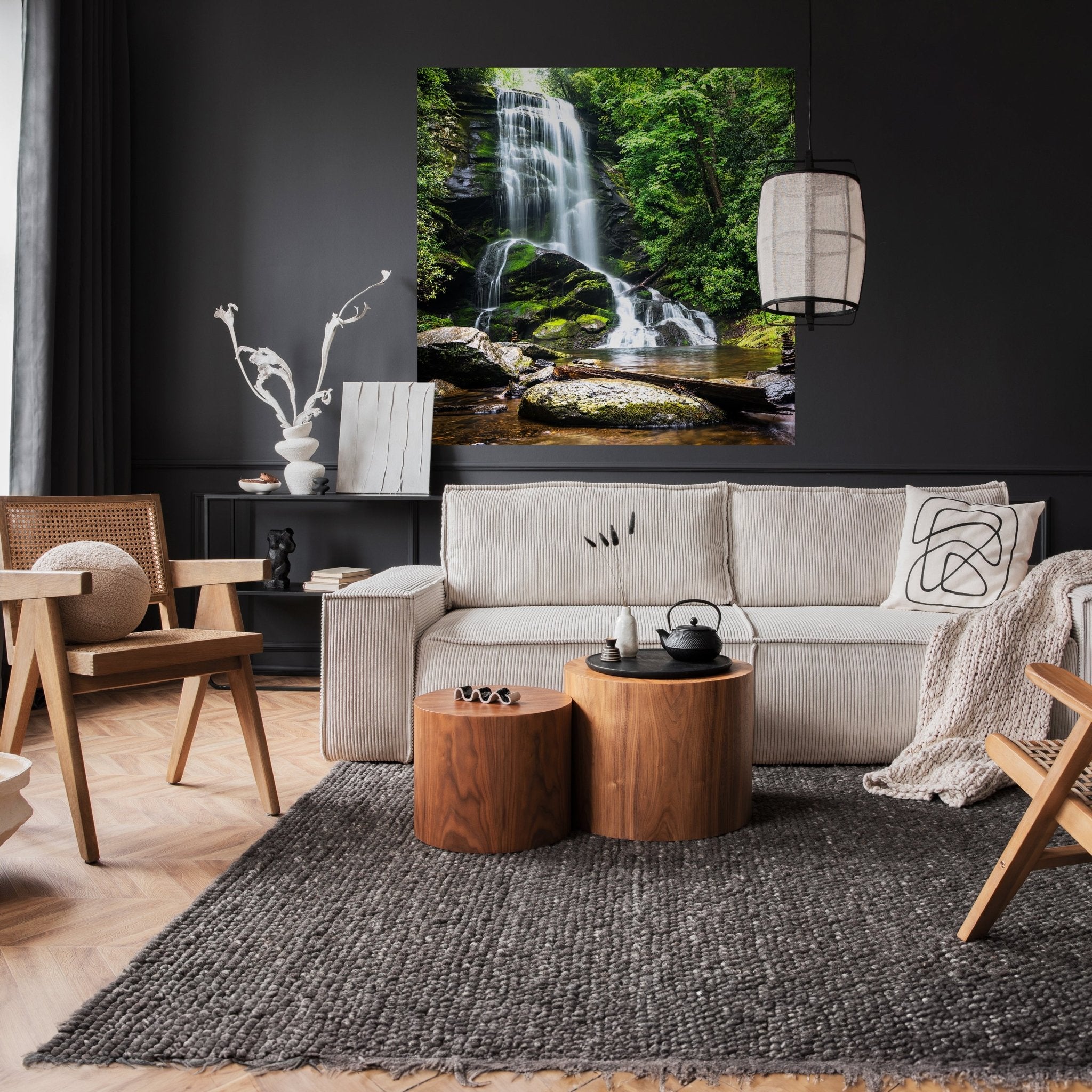 Quadratische Fototapete Wasserfall mit Bach M0006 - Bild 2 Quadratische Fototapete Wasserfall mit Bach M0006 - Bild 2