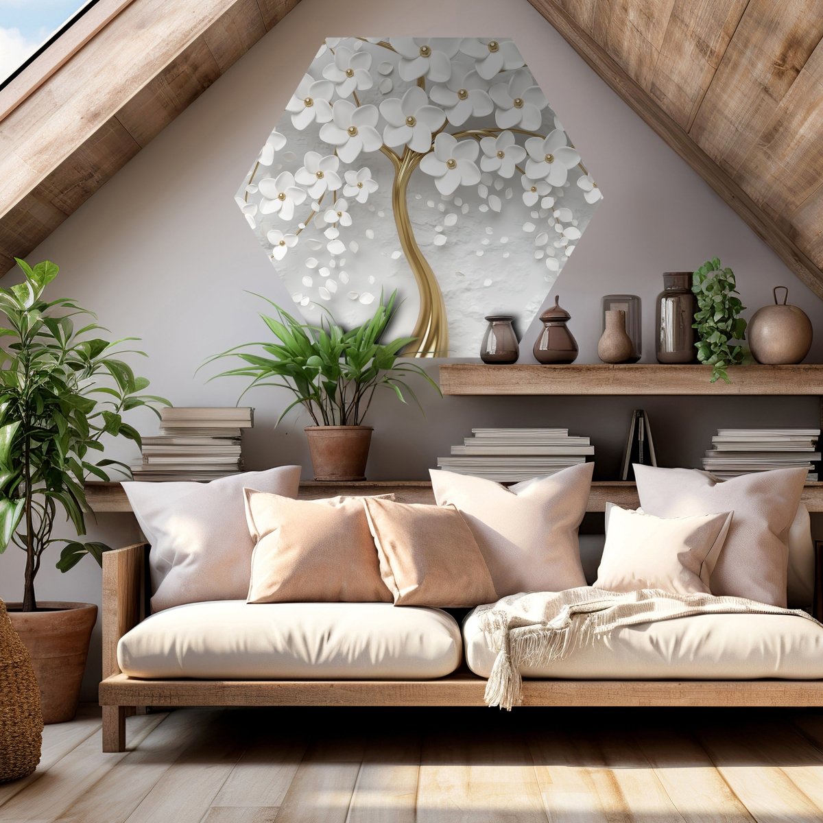 Hexagon-Fototapete Baum mit Blüten M0007 - Bild 2 Hexagon-Fototapete Baum mit Blüten M0007 - Bild 2