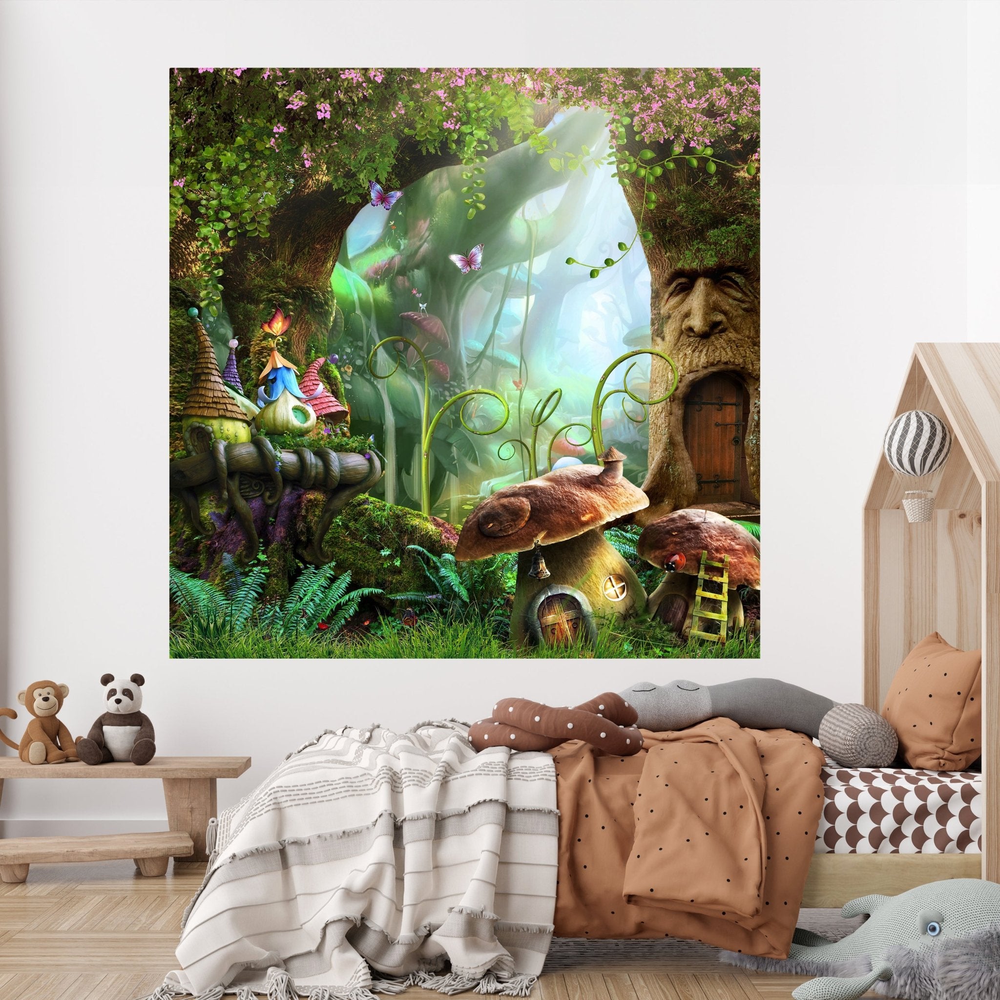 Quadratische Fototapete Märchenwald mit Pilzhäusern M0010 - Bild 2 Quadratische Fototapete Märchenwald mit Pilzhäusern M0010 - Bild 2