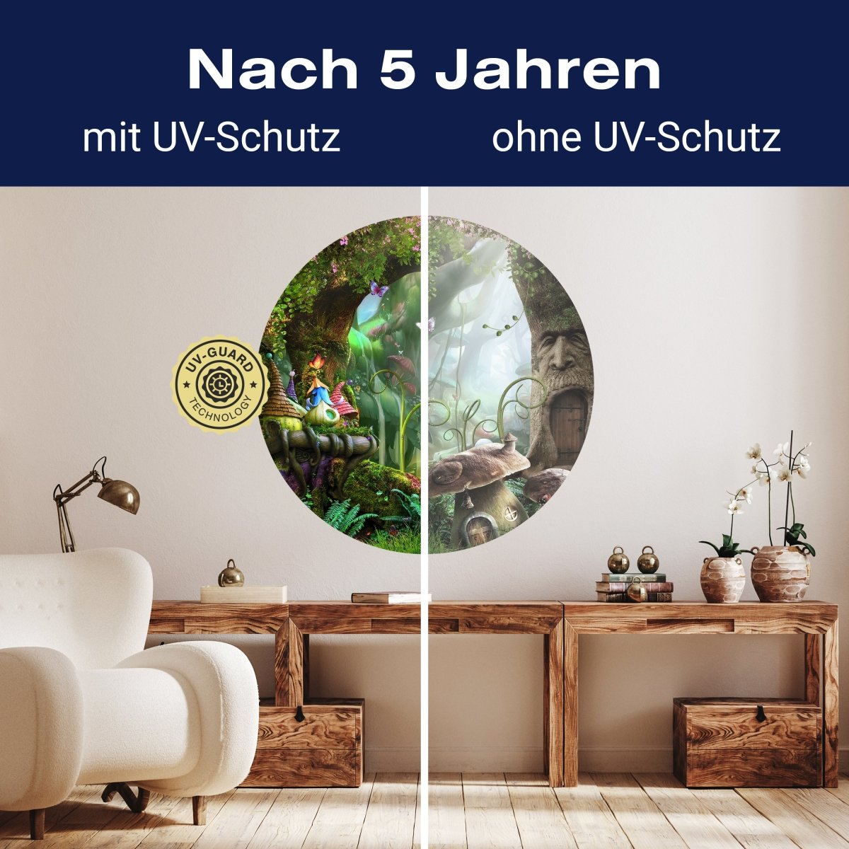 Runde Fototapete Märchenwald mit Pilzhäusern M0010 - Bild 9 Runde Fototapete Märchenwald mit Pilzhäusern M0010 - Bild 9