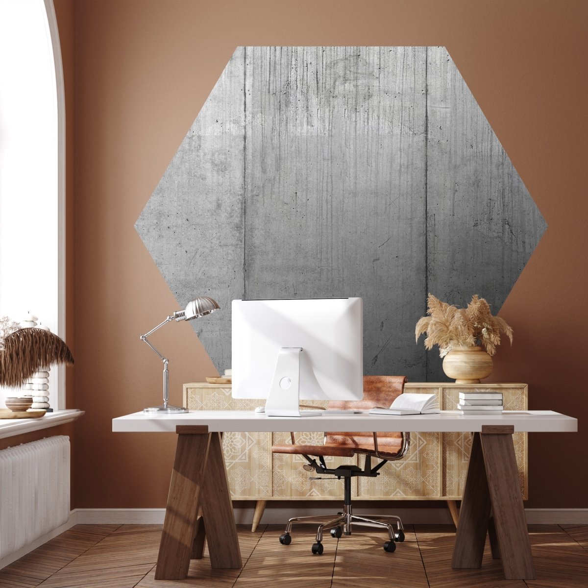 Hexagon-Fototapete graue Betonwand M0012 - Bild 1 Hexagon-Fototapete graue Betonwand M0012 - Bild 1