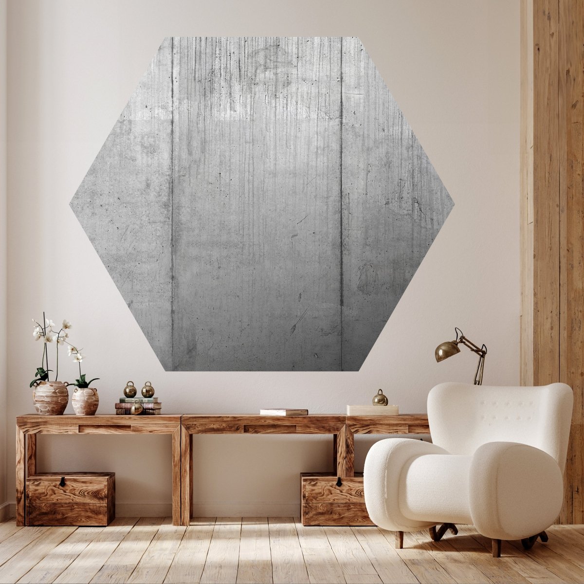 Hexagon-Fototapete graue Betonwand M0012 - Bild 2 Hexagon-Fototapete graue Betonwand M0012 - Bild 2