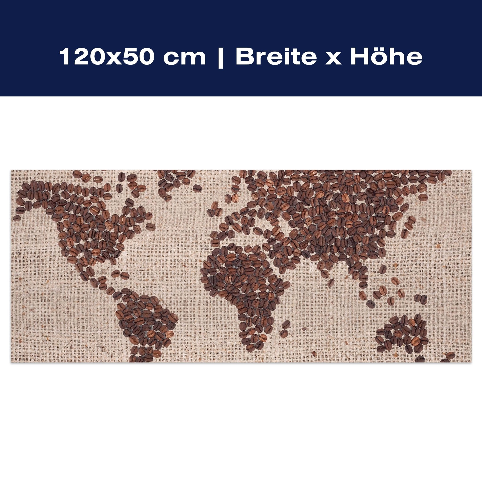 Leinwandbild Weltkarte Kaffee M0012 Leinwandbild Weltkarte Kaffee M0012