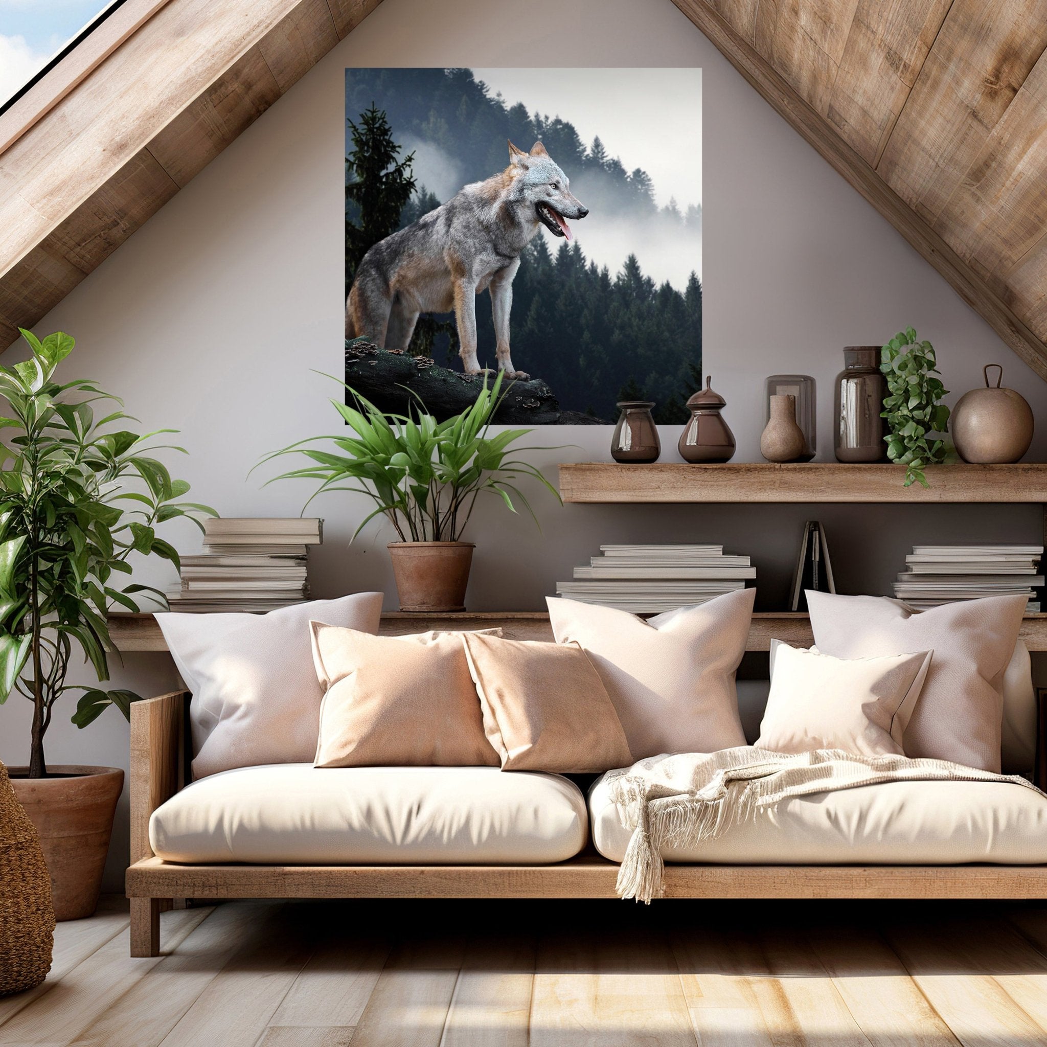 Quadratische Fototapete Wolf im Wald M0013 - Bild 2 Quadratische Fototapete Wolf im Wald M0013 - Bild 2