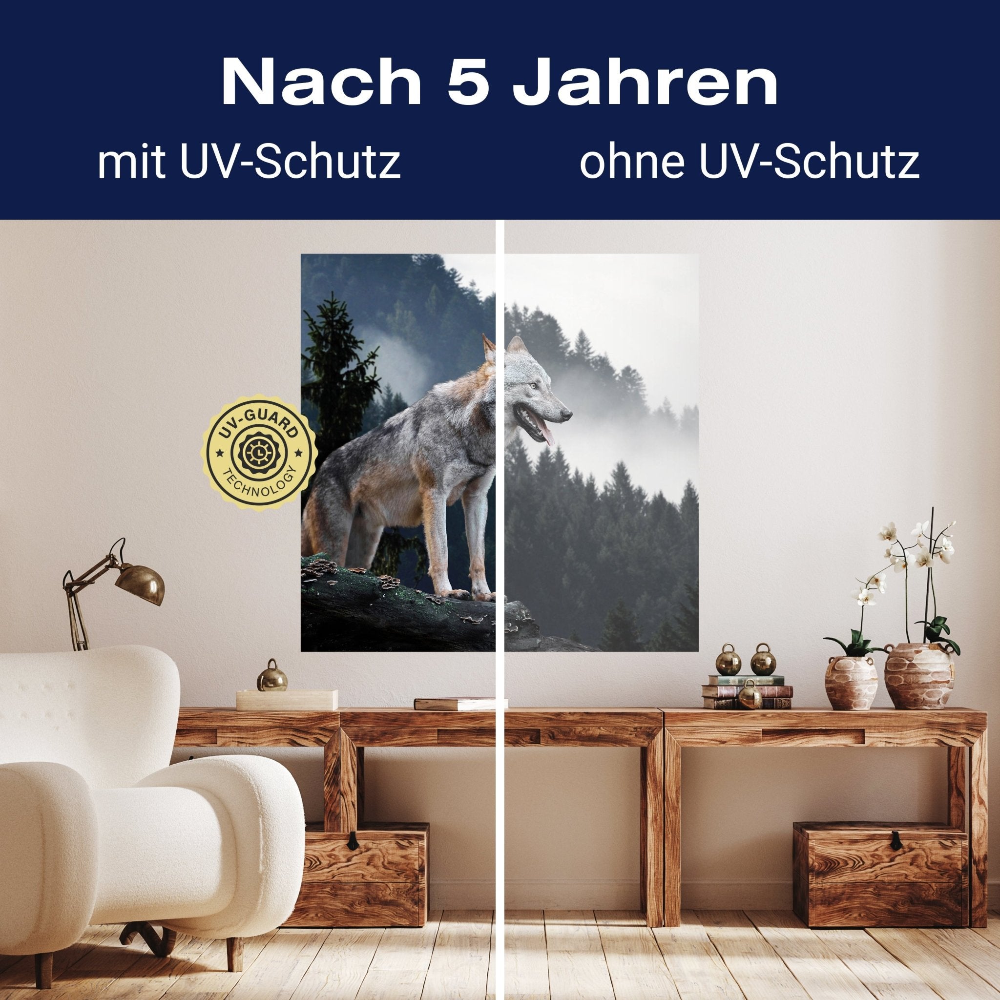 Quadratische Fototapete Wolf im Wald M0013 - Bild 9 Quadratische Fototapete Wolf im Wald M0013 - Bild 9