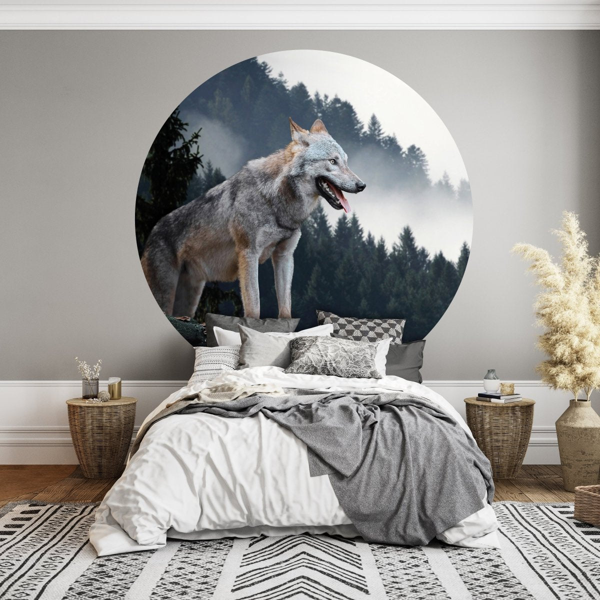Runde Fototapete Wolf im Wald M0013 - Bild 3 Runde Fototapete Wolf im Wald M0013 - Bild 3