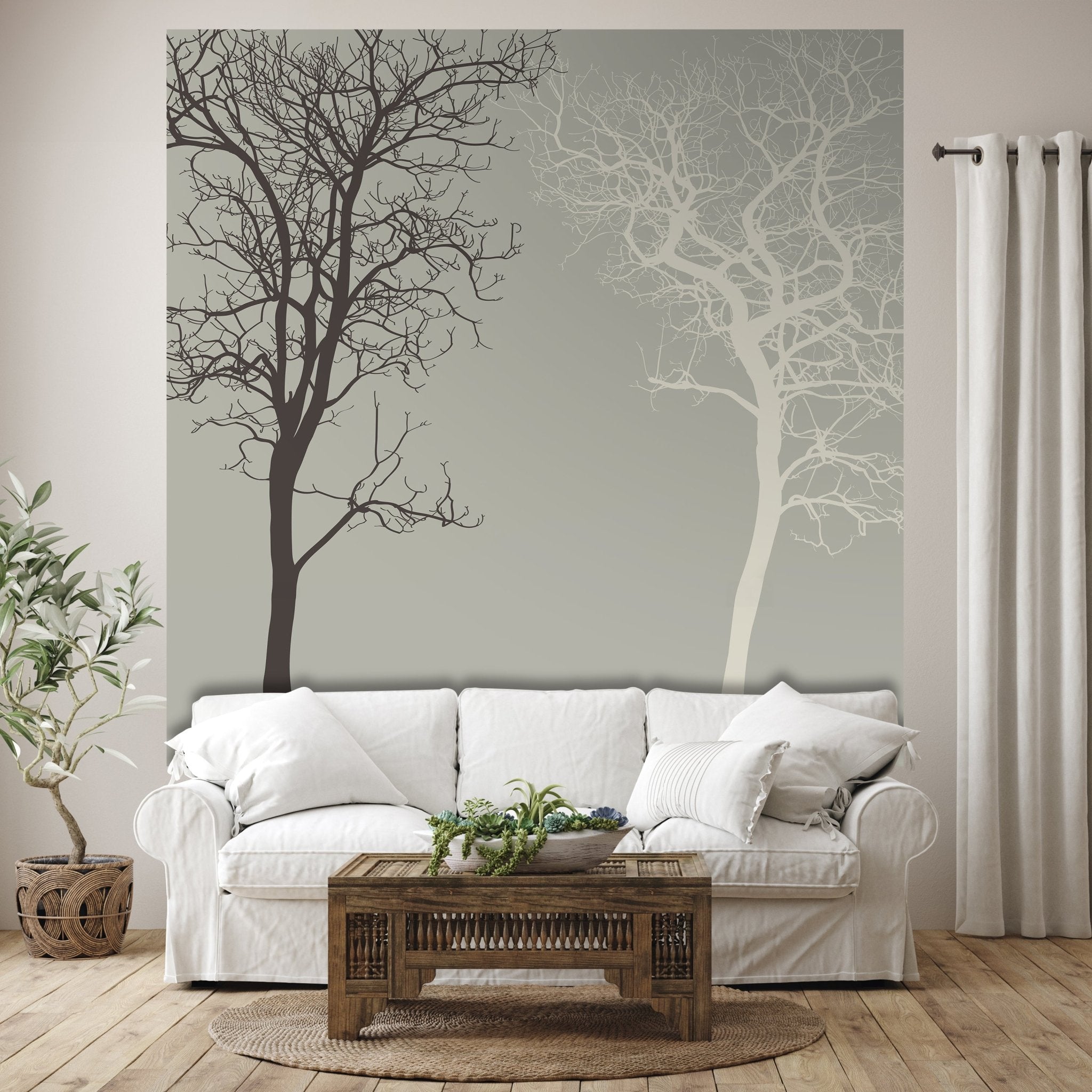 Quadratische Fototapete Silhouetten von Bäumen M0015 - Bild 1 Quadratische Fototapete Silhouetten von Bäumen M0015 - Bild 1