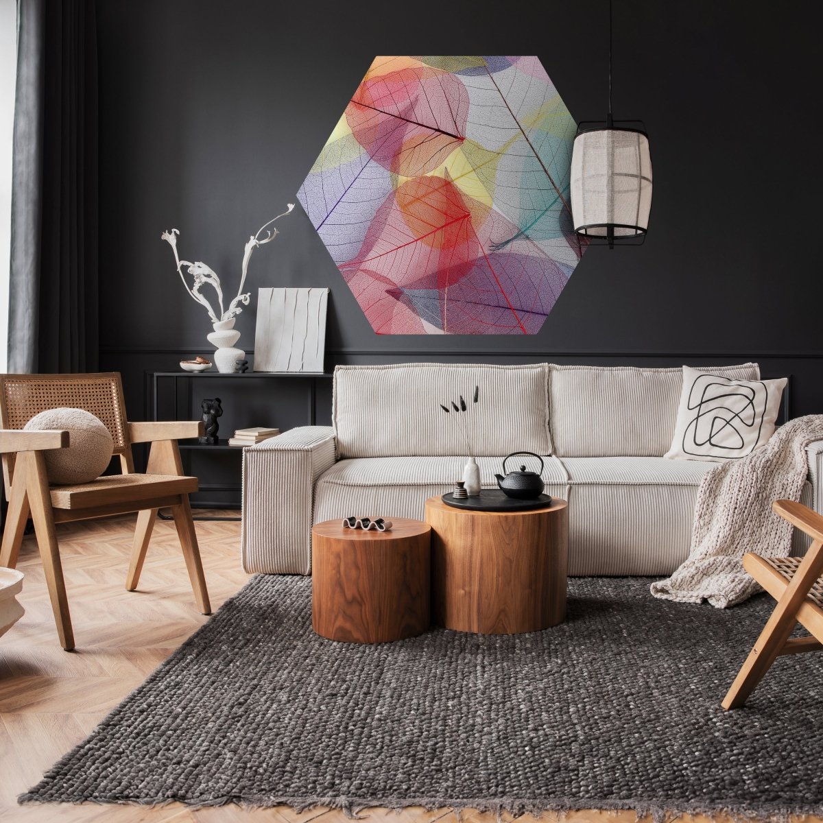 Hexagon-Fototapete bunte Blätter M0016 - Bild 2 Hexagon-Fototapete bunte Blätter M0016 - Bild 2