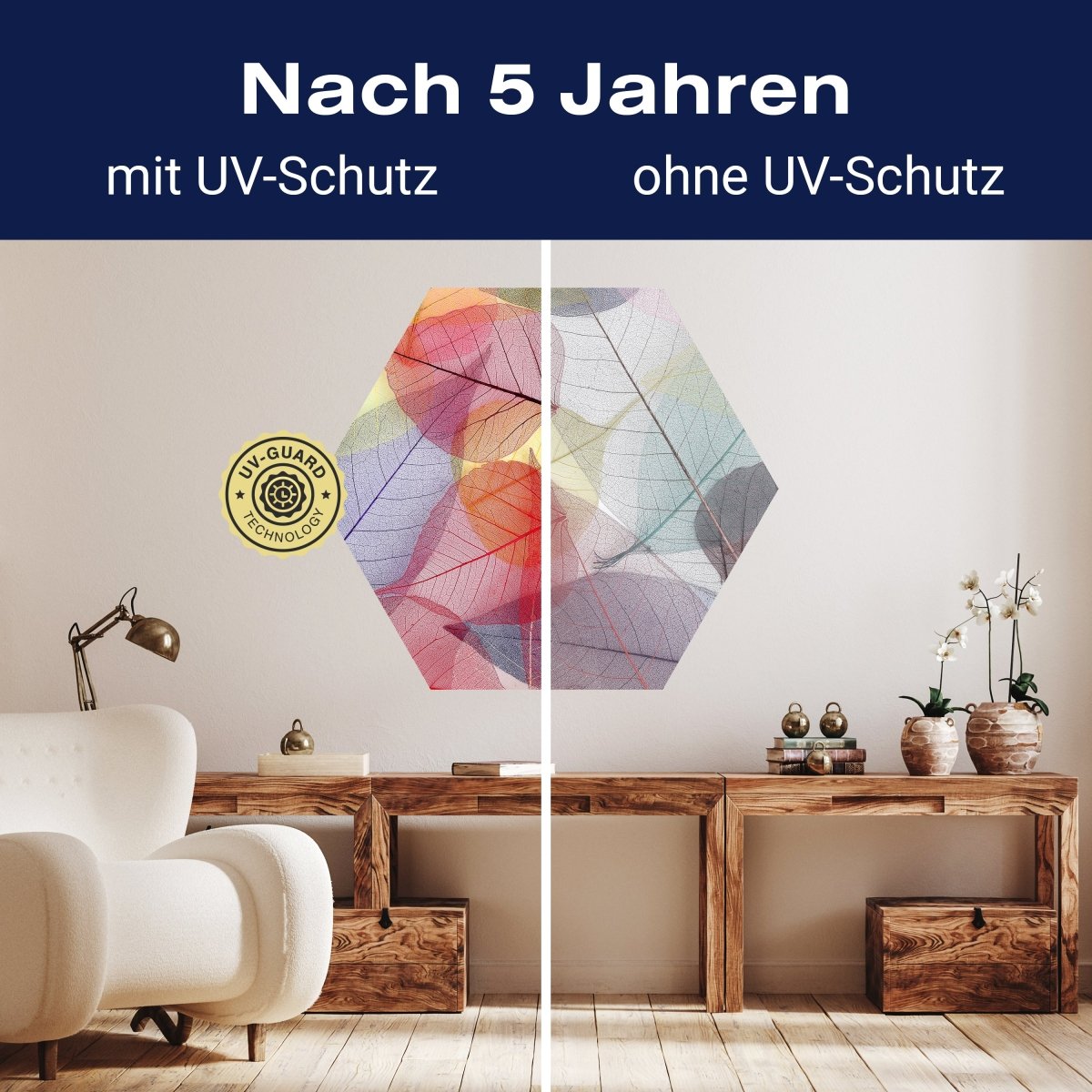 Hexagon-Fototapete bunte Blätter M0016 - Bild 9 Hexagon-Fototapete bunte Blätter M0016 - Bild 9