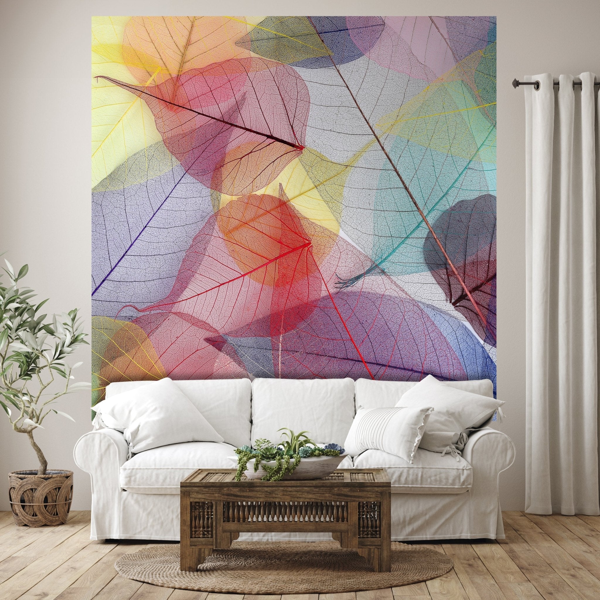 Quadratische Fototapete bunte Blätter M0016 - Bild 1 Quadratische Fototapete bunte Blätter M0016 - Bild 1