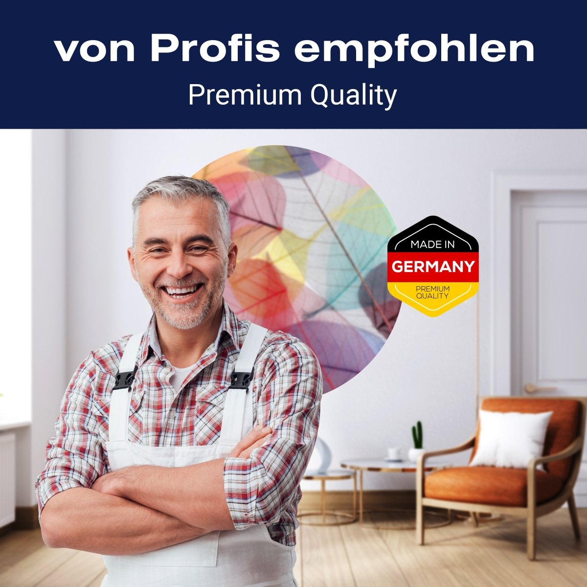 Runde Fototapete bunte Blätter M0016 - Bild 5 Runde Fototapete bunte Blätter M0016 - Bild 5