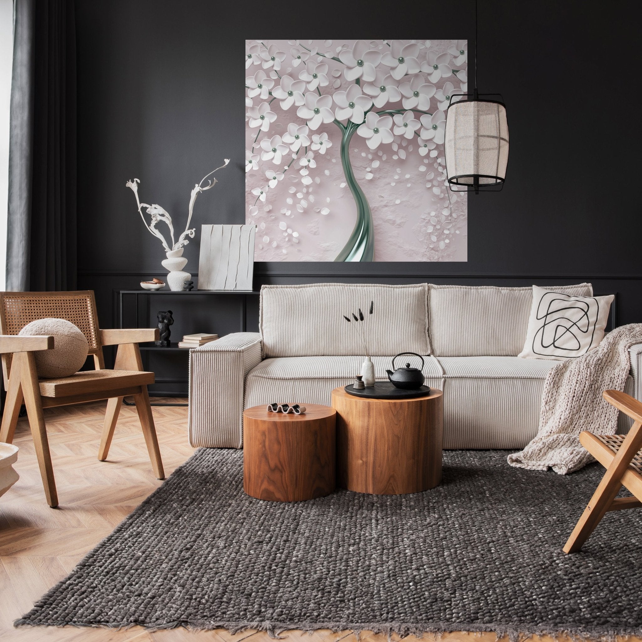 Quadratische Fototapete Baum mit Blüten M0018 - Bild 2 Quadratische Fototapete Baum mit Blüten M0018 - Bild 2