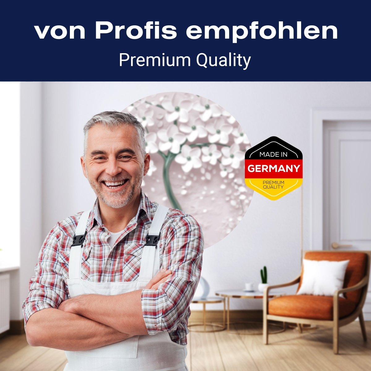 Runde Fototapete Baum mit Blüten M0018 - Bild 5 Runde Fototapete Baum mit Blüten M0018 - Bild 5