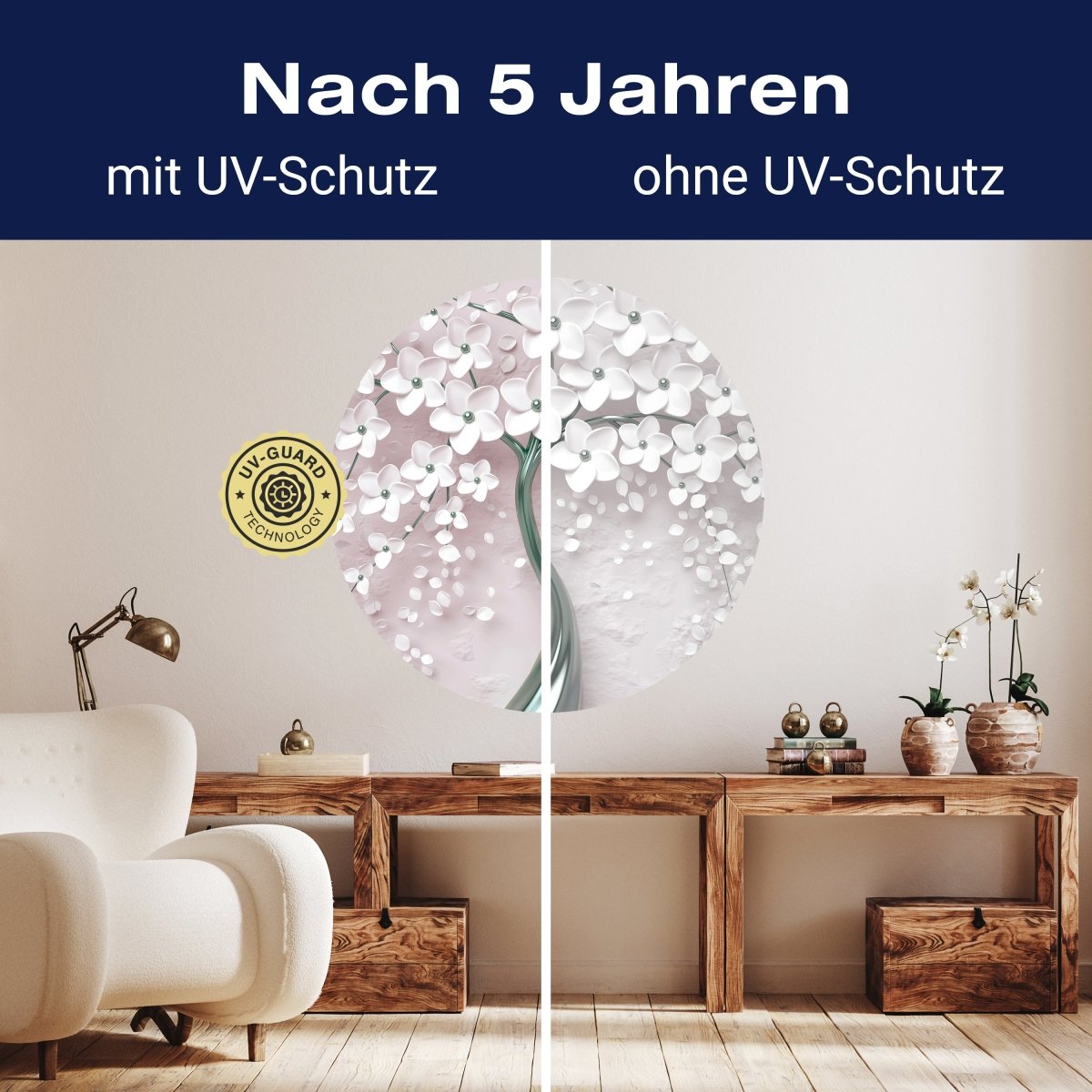 Runde Fototapete Baum mit Blüten M0018 - Bild 9 Runde Fototapete Baum mit Blüten M0018 - Bild 9