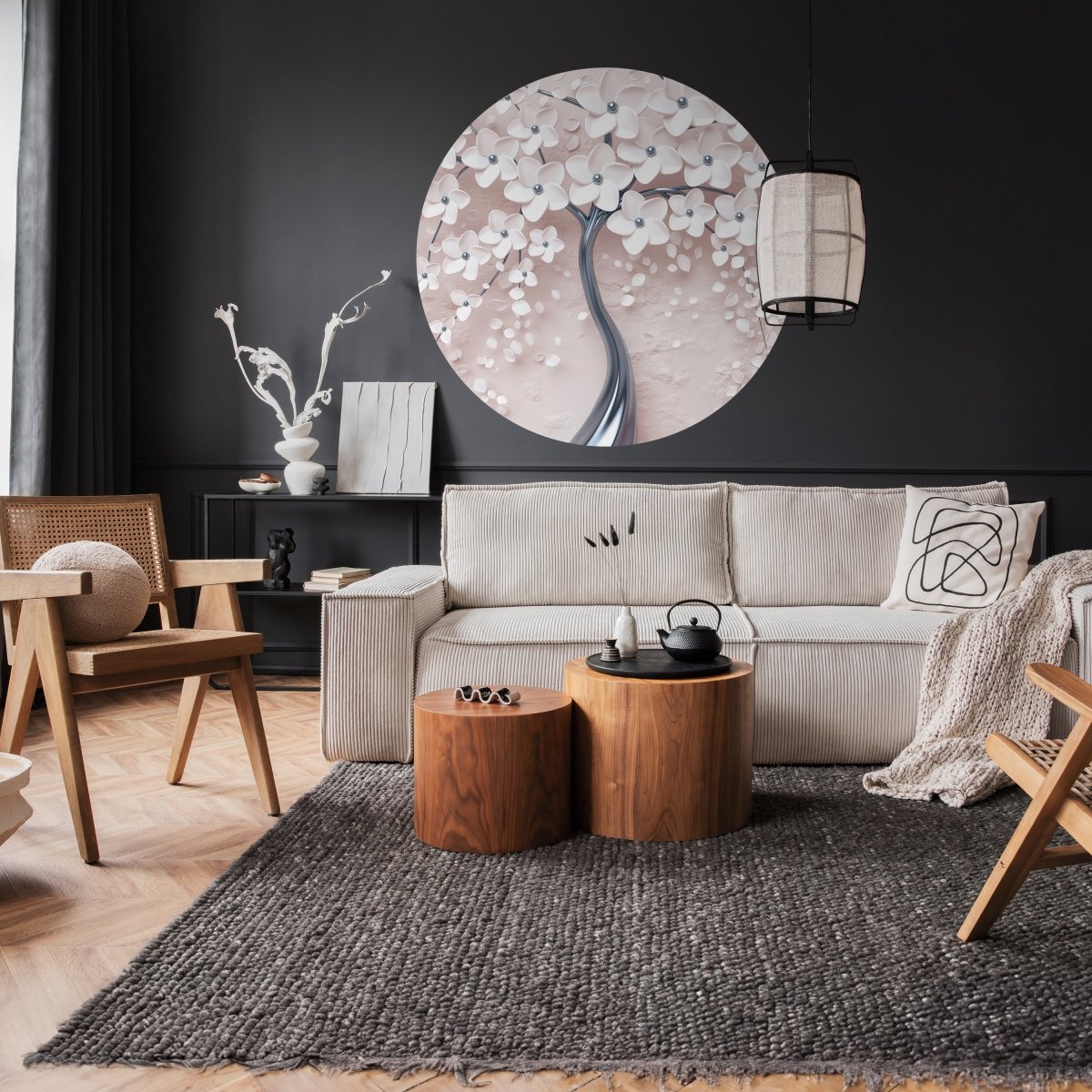 Runde Fototapete Baum mit Blüten M0019 - Bild 2 Runde Fototapete Baum mit Blüten M0019 - Bild 2