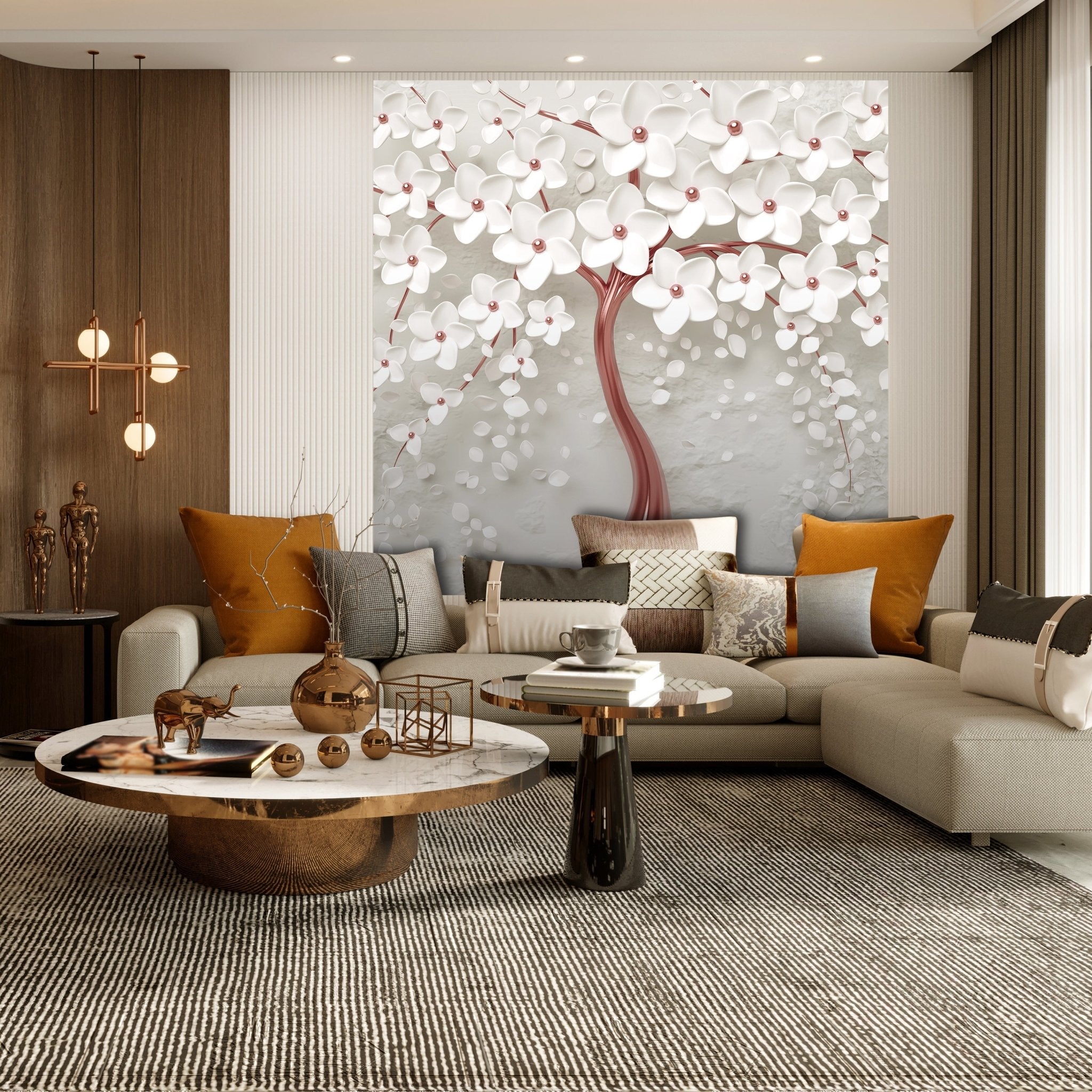 Quadratische Fototapete roter Baum mit Blüten M0020 - Bild 3 Quadratische Fototapete roter Baum mit Blüten M0020 - Bild 3