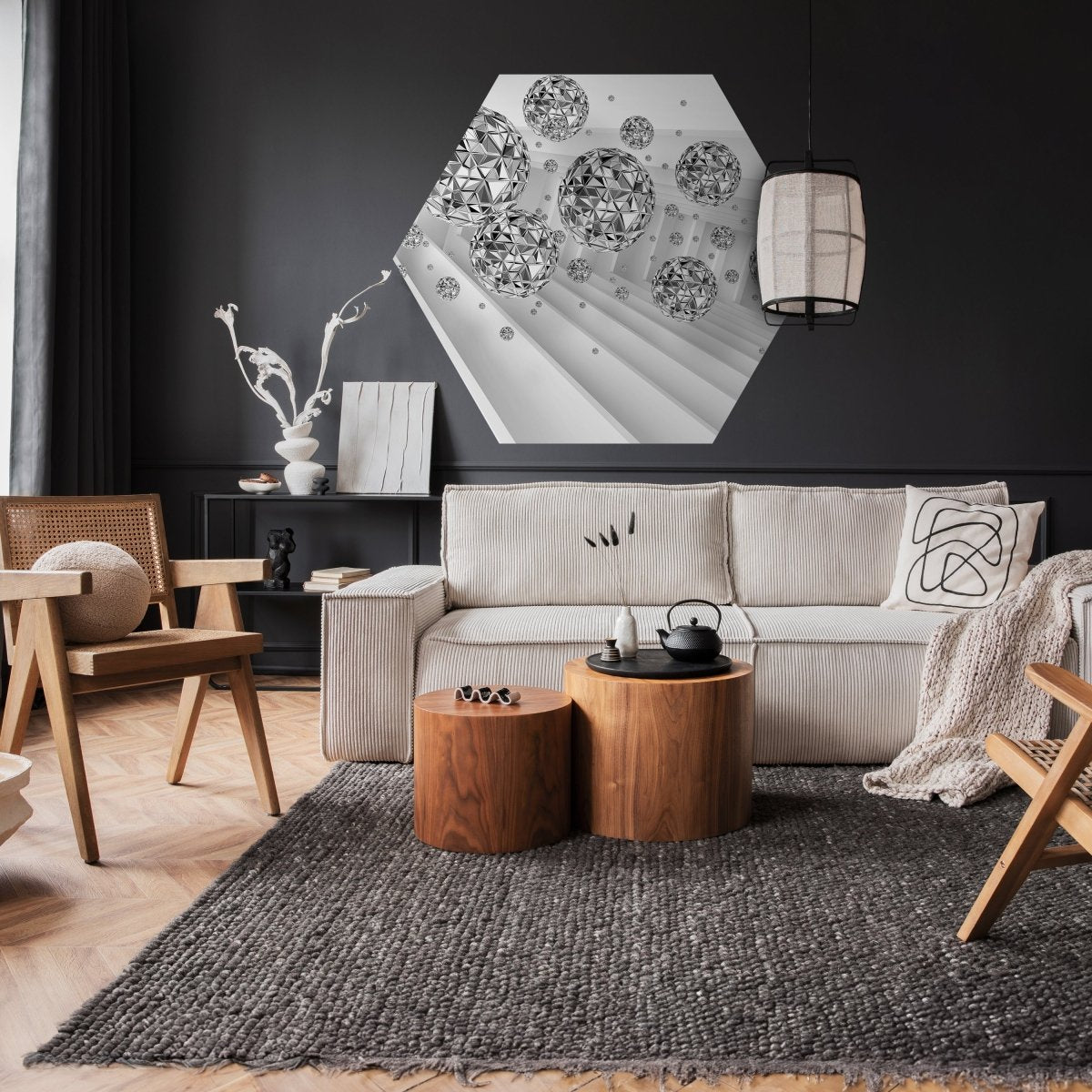 Hexagon-Fototapete Graue Kugeln M0021 - Bild 2 Hexagon-Fototapete Graue Kugeln M0021 - Bild 2