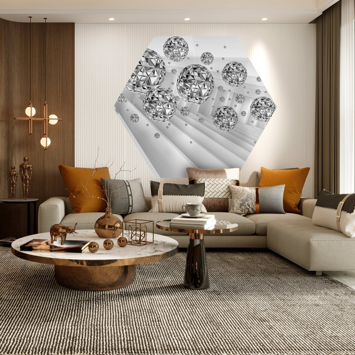 Hexagon-Fototapete Graue Kugeln M0021 - Bild 3 Hexagon-Fototapete Graue Kugeln M0021 - Bild 3