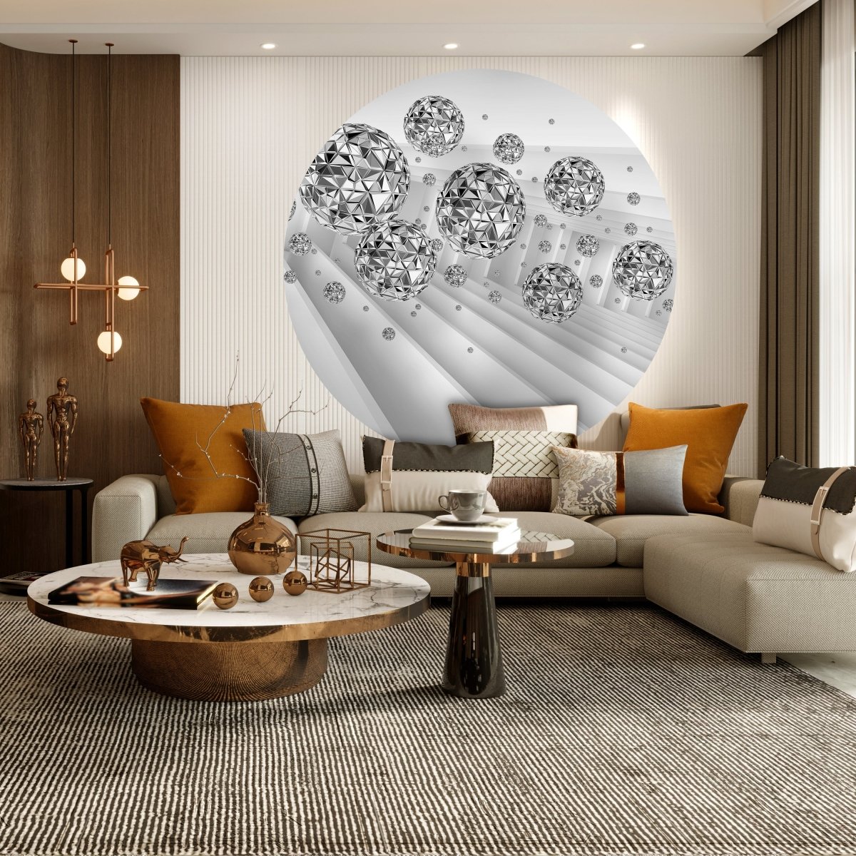 Runde Fototapete Graue Kugeln M0021 - Bild 3 Runde Fototapete Graue Kugeln M0021 - Bild 3