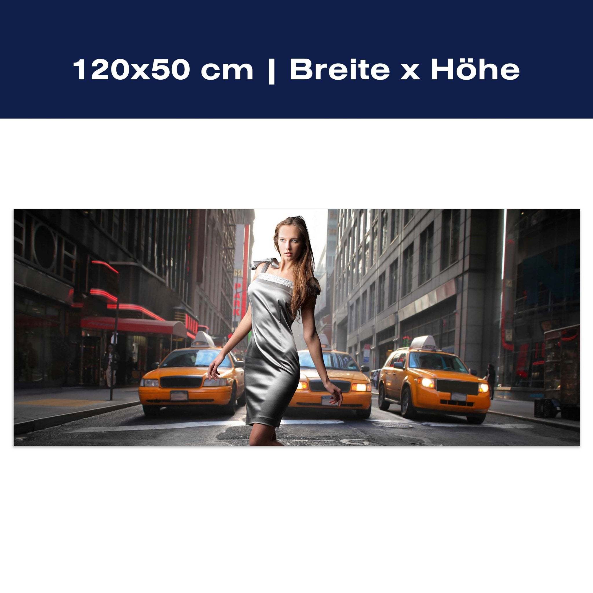 Leinwandbild Frau auf Zebrastreifen M0023 Leinwandbild Frau auf Zebrastreifen M0023