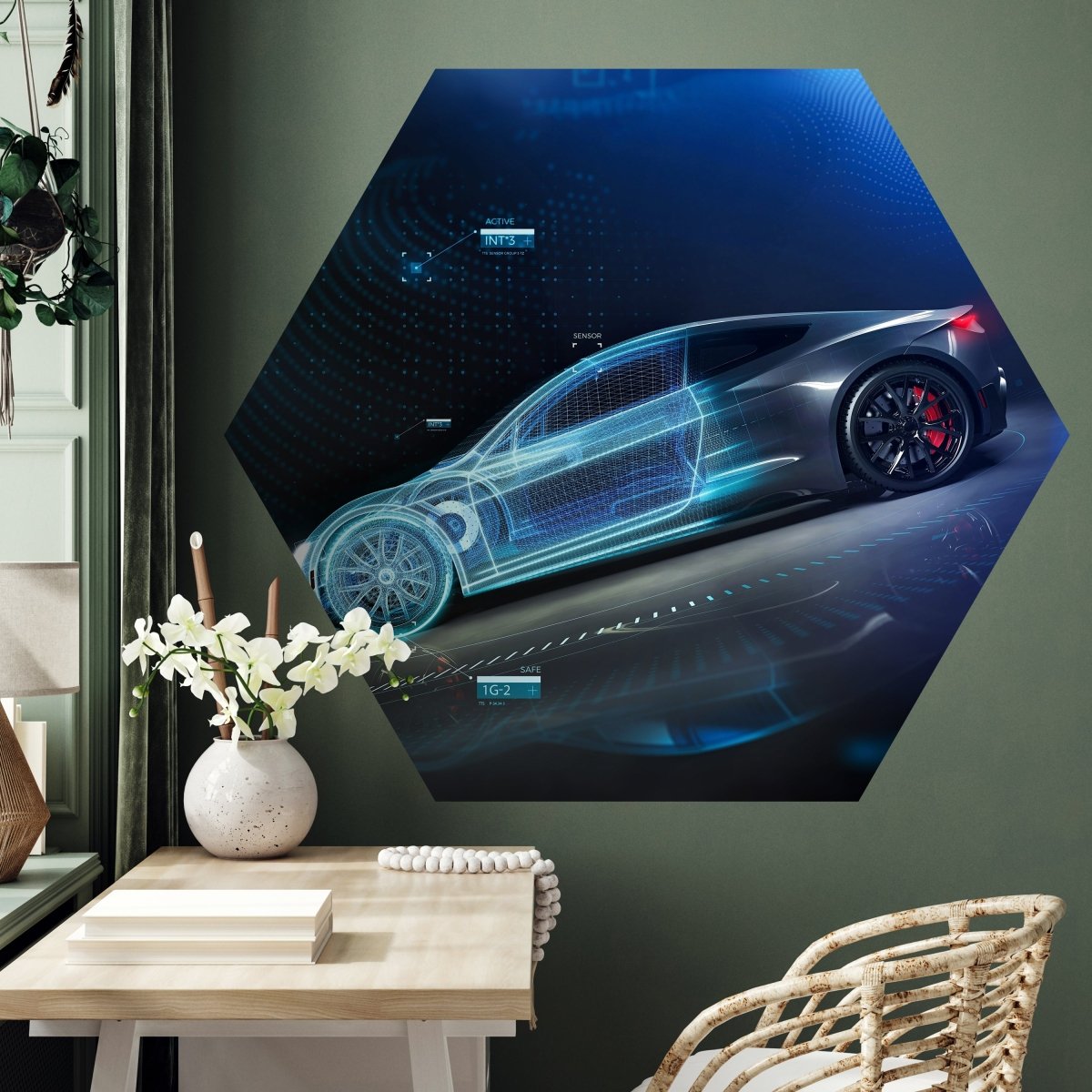 Hexagon-Fototapete Sportwagen M0026 - Bild 3 Hexagon-Fototapete Sportwagen M0026 - Bild 3