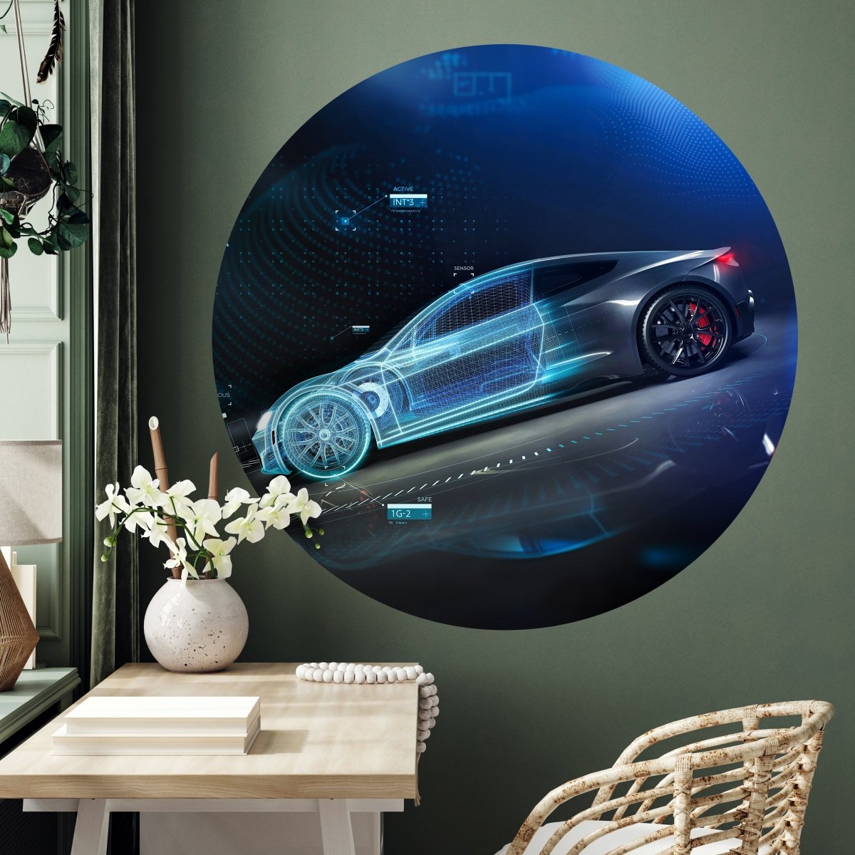 Runde Fototapete Sportwagen M0026 - Bild 3 Runde Fototapete Sportwagen M0026 - Bild 3