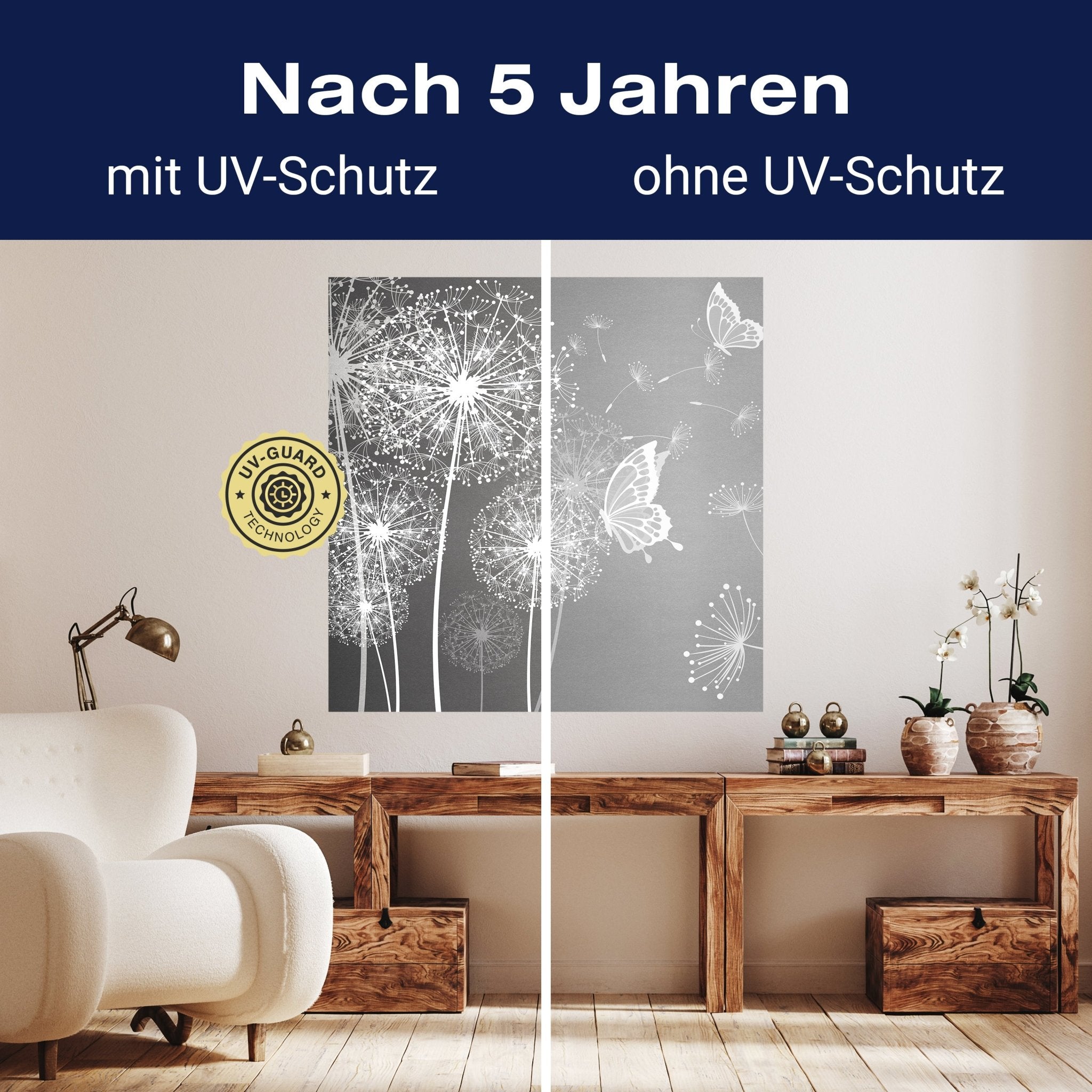 Quadratische Fototapete Pusteblumen mit Schmetterlingen M0029 - Bild 9 Quadratische Fototapete Pusteblumen mit Schmetterlingen M0029 - Bild 9