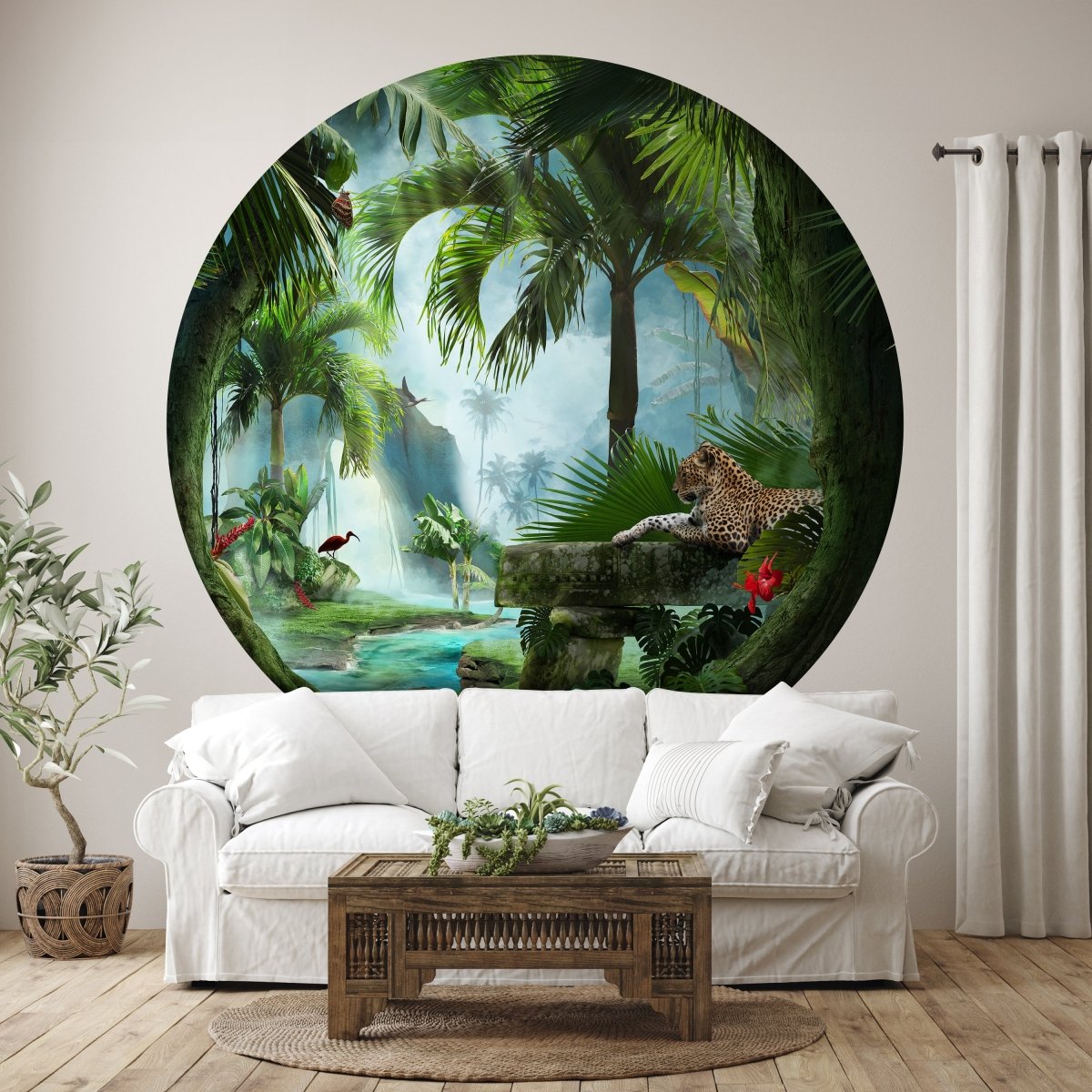Runde Fototapete Jaguar im Dschungel M0030 - Bild 1 Runde Fototapete Jaguar im Dschungel M0030 - Bild 1