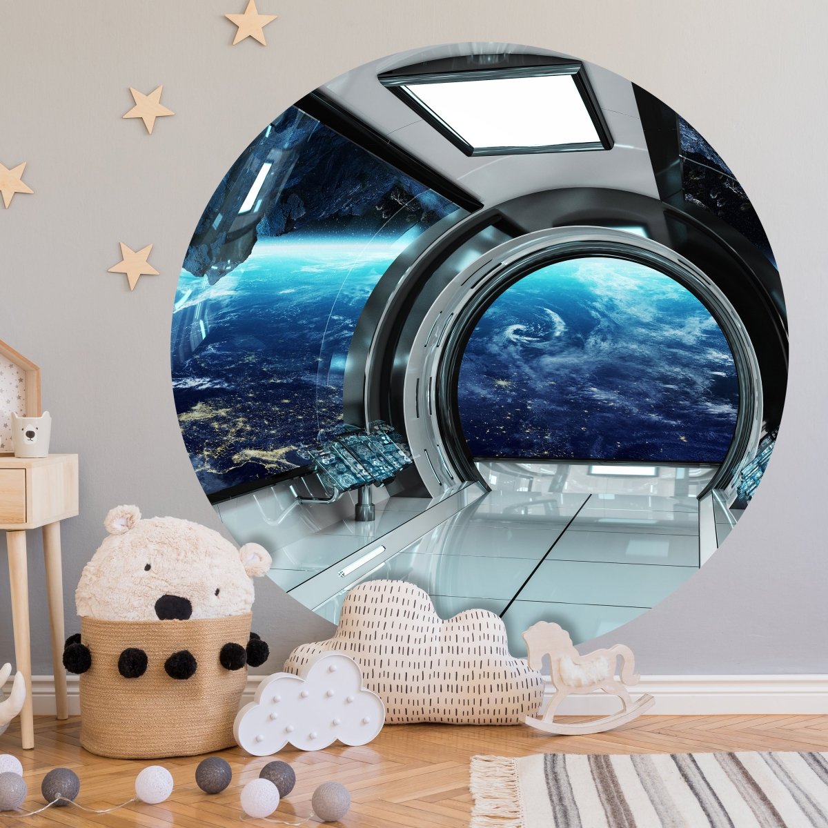 Runde Fototapete Blick aus Raumschiff M0031 - Bild 1 Runde Fototapete Blick aus Raumschiff M0031 - Bild 1
