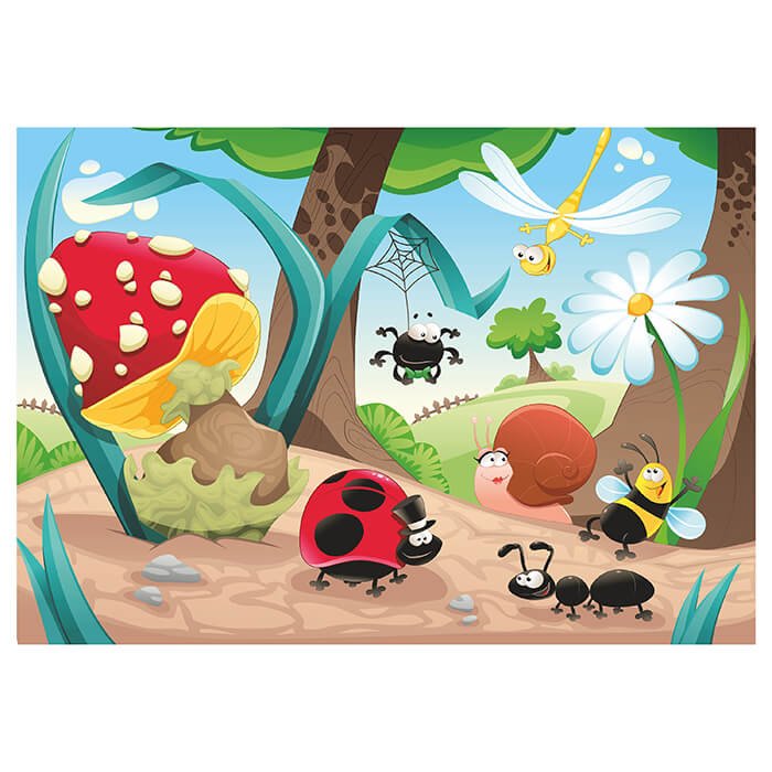 Fototapete Kinderzimmer Waldinsekten M0031 - Bild 2 Fototapete Kinderzimmer Waldinsekten M0031 - Bild 2