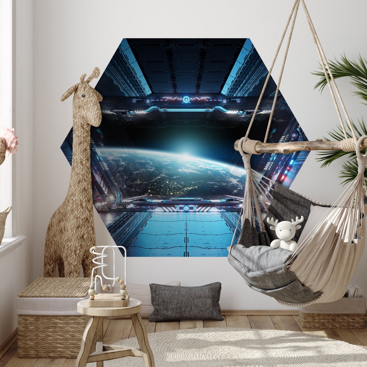 Hexagon-Fototapete Blick aus Raumschiff M0032 - Bild 3 Hexagon-Fototapete Blick aus Raumschiff M0032 - Bild 3