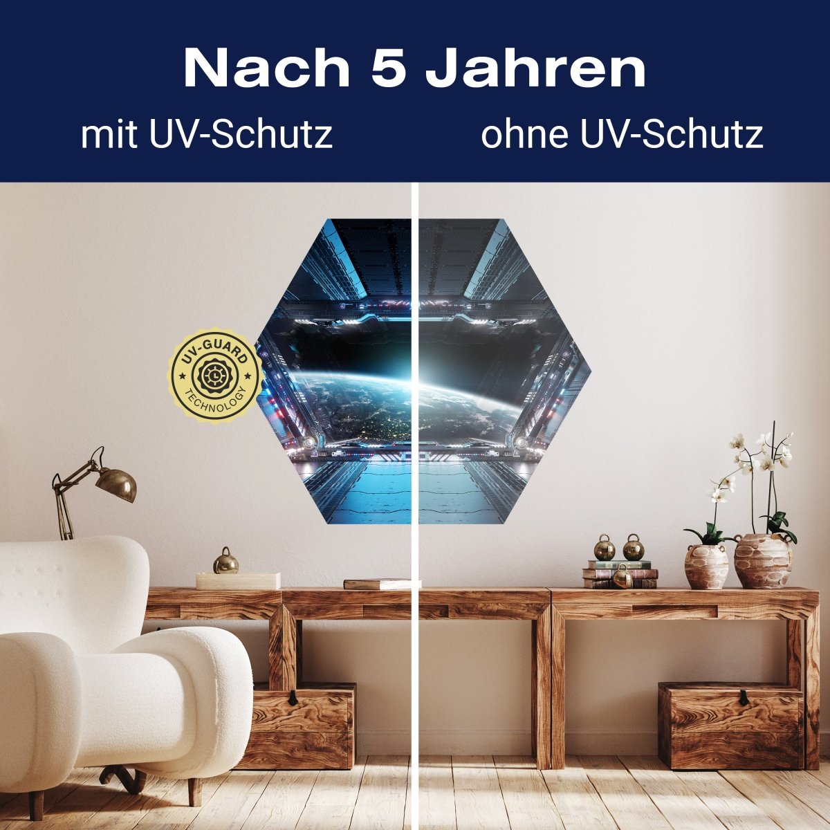 Hexagon-Fototapete Blick aus Raumschiff M0032 - Bild 9 Hexagon-Fototapete Blick aus Raumschiff M0032 - Bild 9