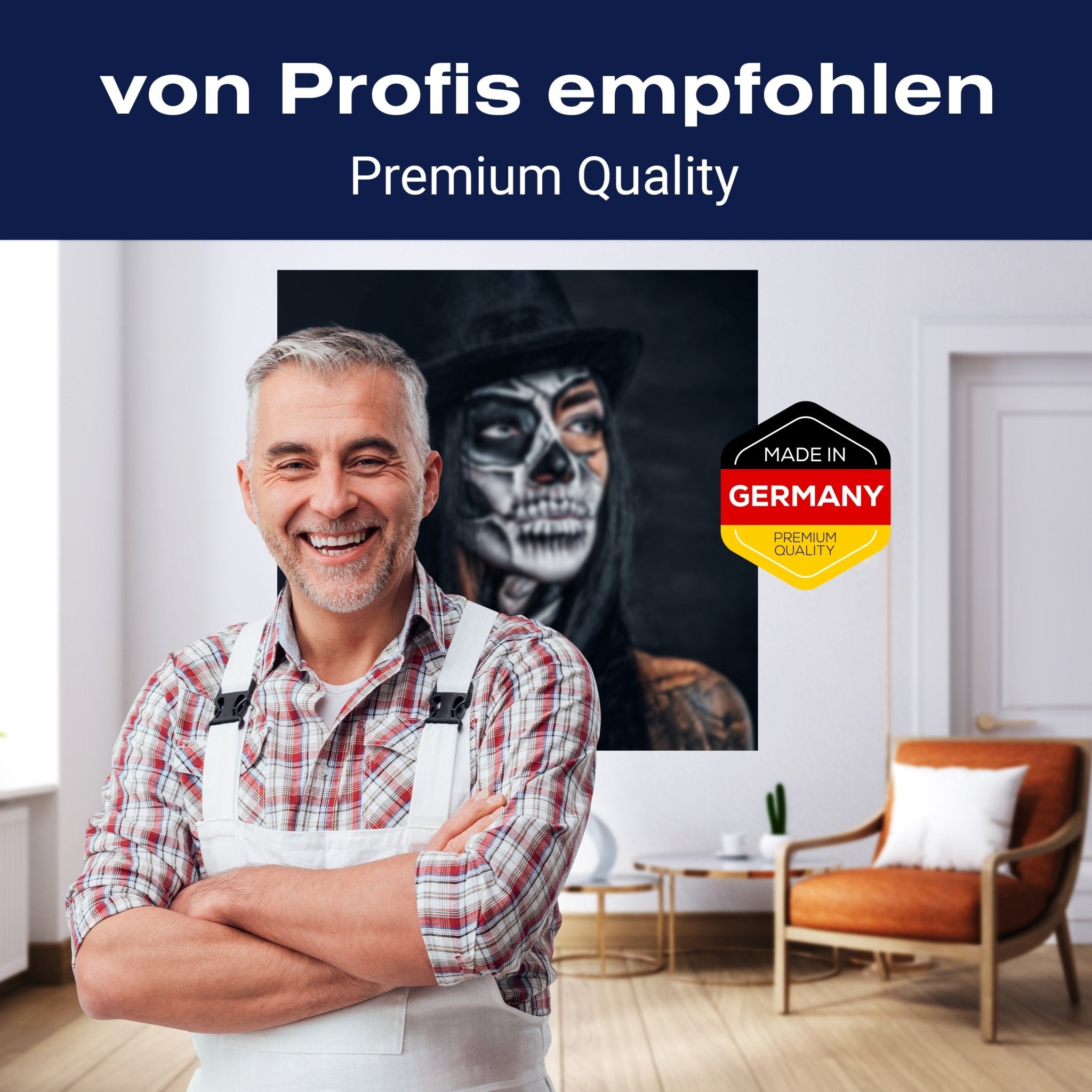 Quadratische Fototapete Frau mit Totenkopf M0033 - Bild 5 Quadratische Fototapete Frau mit Totenkopf M0033 - Bild 5