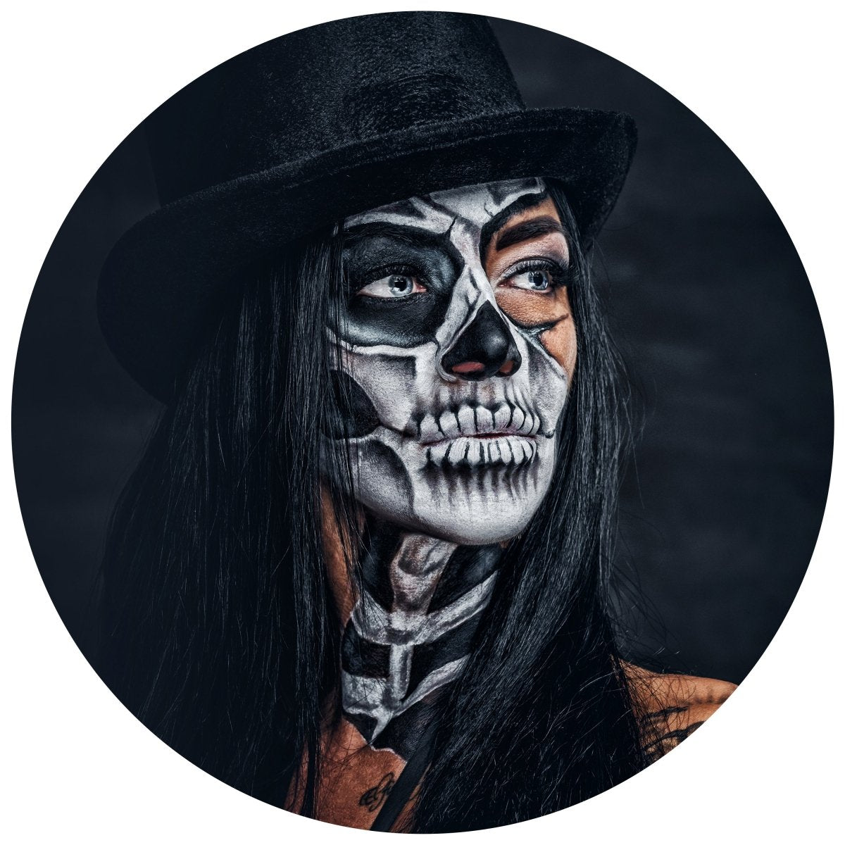 Runde Fototapete Frau mit Totenkopf M0033 - Bild 11 Runde Fototapete Frau mit Totenkopf M0033 - Bild 11