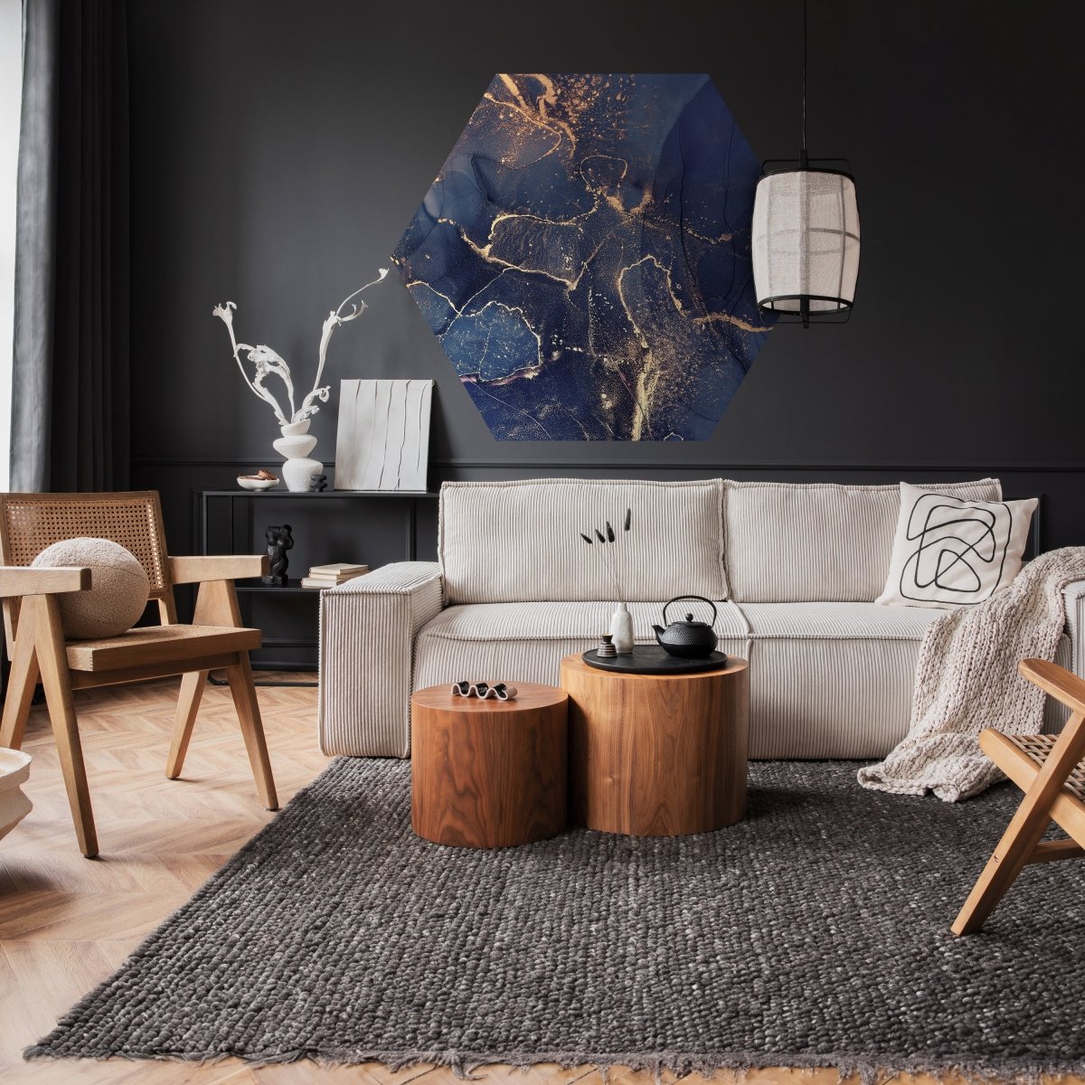 Hexagon-Fototapete blaue Marmoroptik M0035 - Bild 2 Hexagon-Fototapete blaue Marmoroptik M0035 - Bild 2