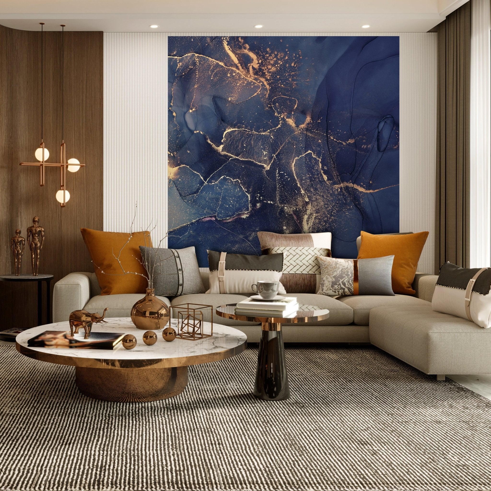 Quadratische Fototapete blaue Marmoroptik M0035 - Bild 3 Quadratische Fototapete blaue Marmoroptik M0035 - Bild 3