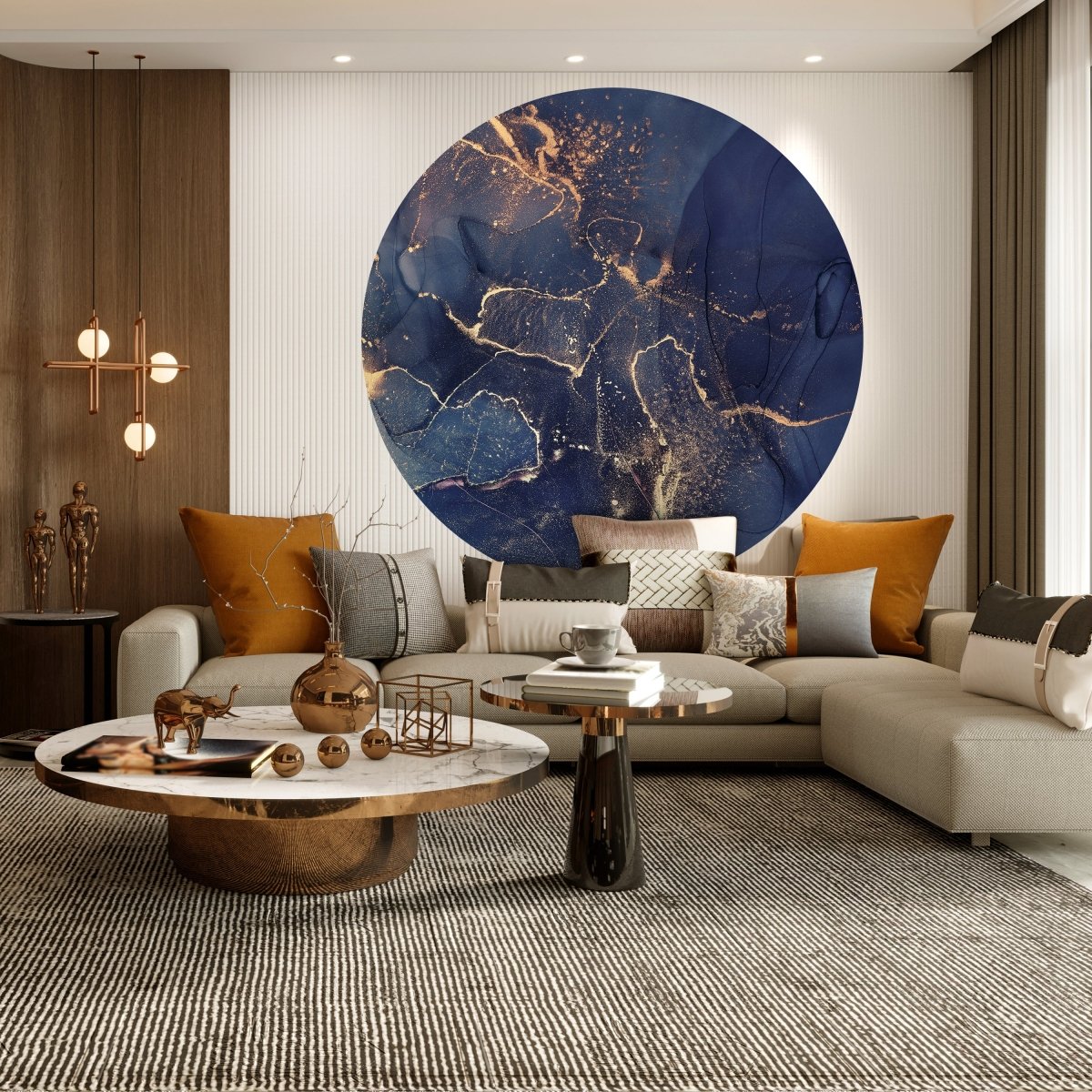 Runde Fototapete blaue Marmoroptik M0035 - Bild 3 Runde Fototapete blaue Marmoroptik M0035 - Bild 3