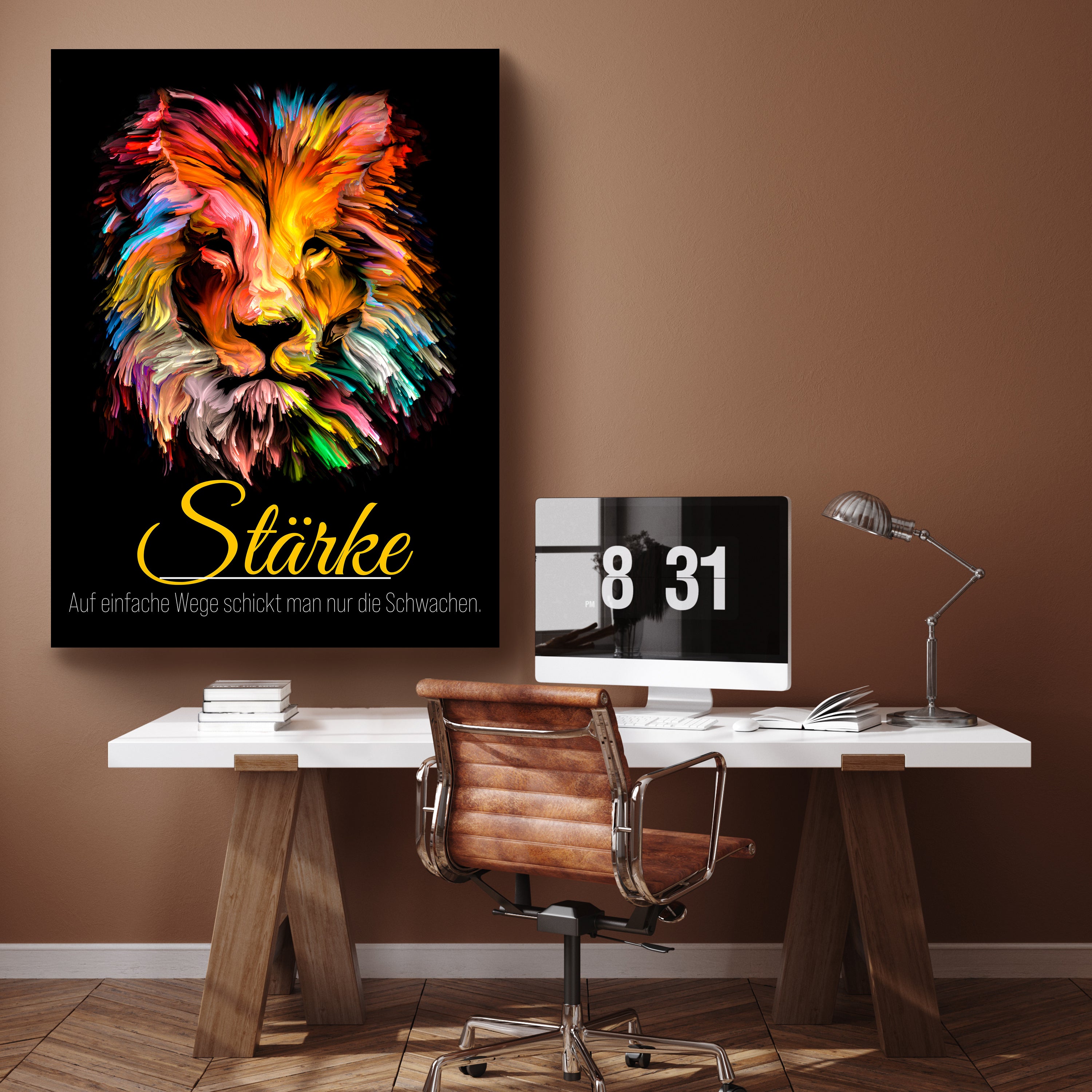 Leinwandbild Motivation, Hochformat, Löwe Stärke Schwarz M0037 kaufen - Bild 2 Leinwandbild Motivation, Hochformat, Löwe Stärke Schwarz M0037 kaufen - Bild 2