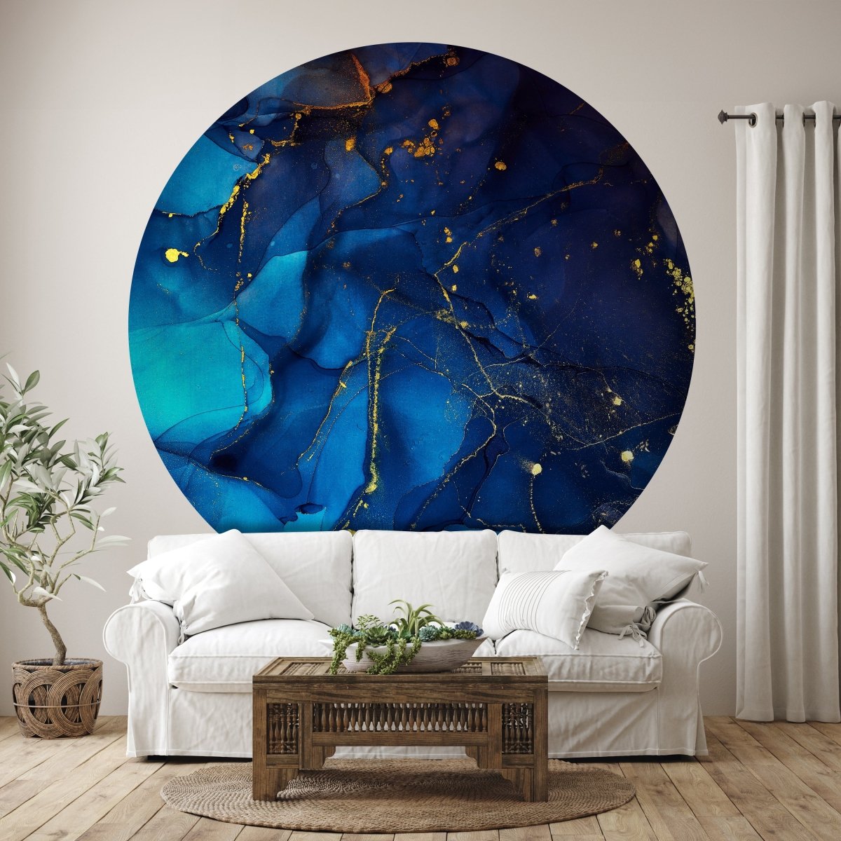 Runde Fototapete blaue Marmoroptik M0037 - Bild 1 Runde Fototapete blaue Marmoroptik M0037 - Bild 1