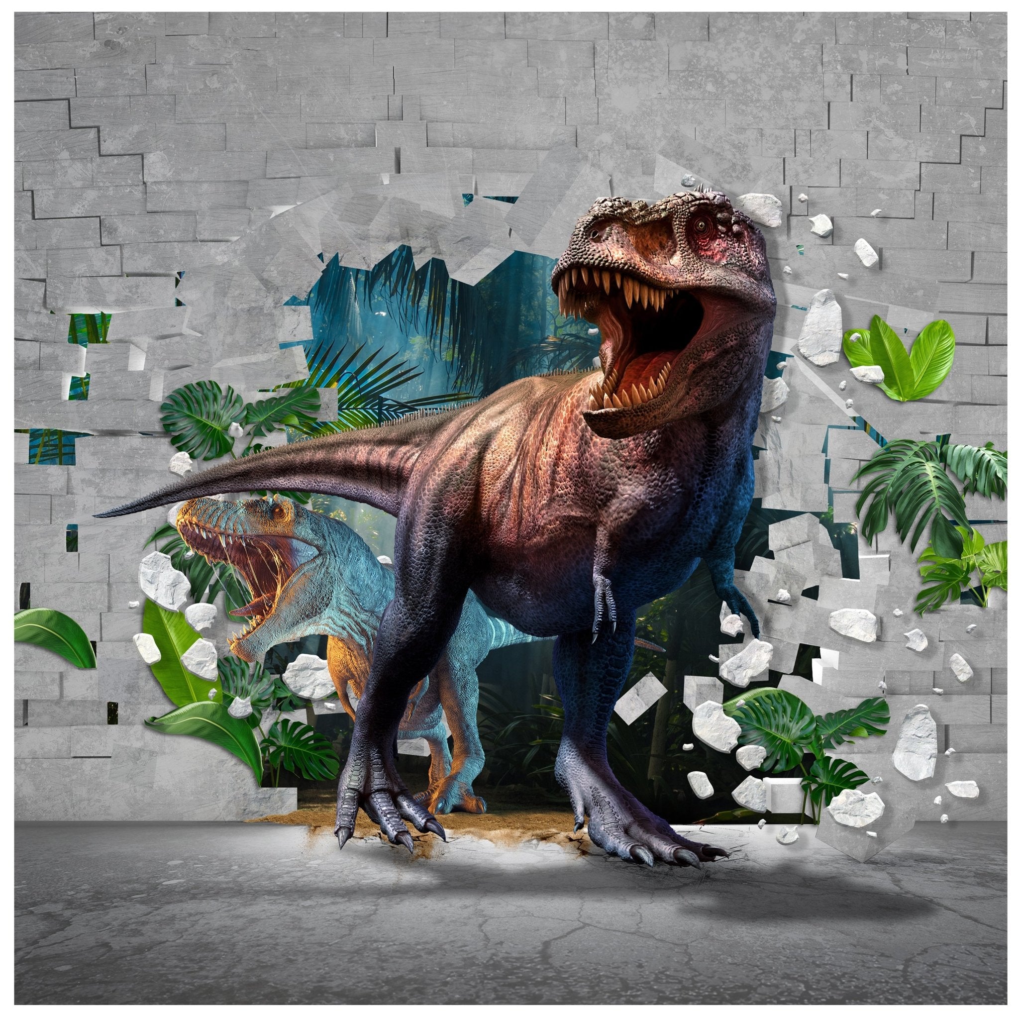 Quadratische Fototapete Wanddurchbruch mit Dinosauriern M0038 - Bild 11 Quadratische Fototapete Wanddurchbruch mit Dinosauriern M0038 - Bild 11