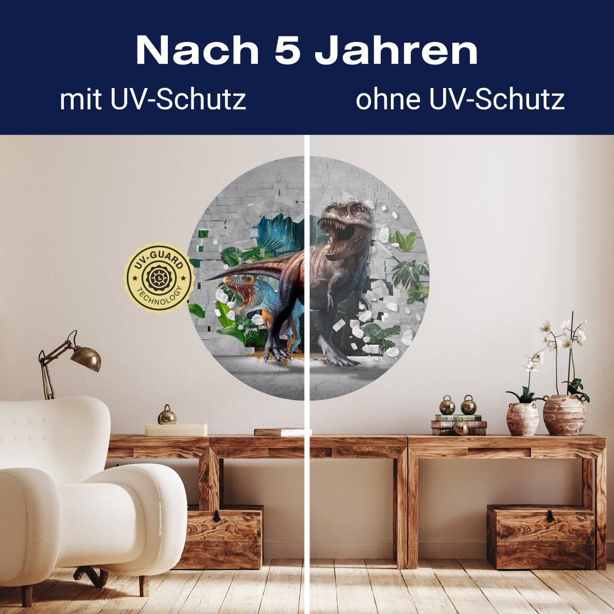 Runde Fototapete Wanddurchbruch mit Dinosauriern M0038 - Bild 9 Runde Fototapete Wanddurchbruch mit Dinosauriern M0038 - Bild 9