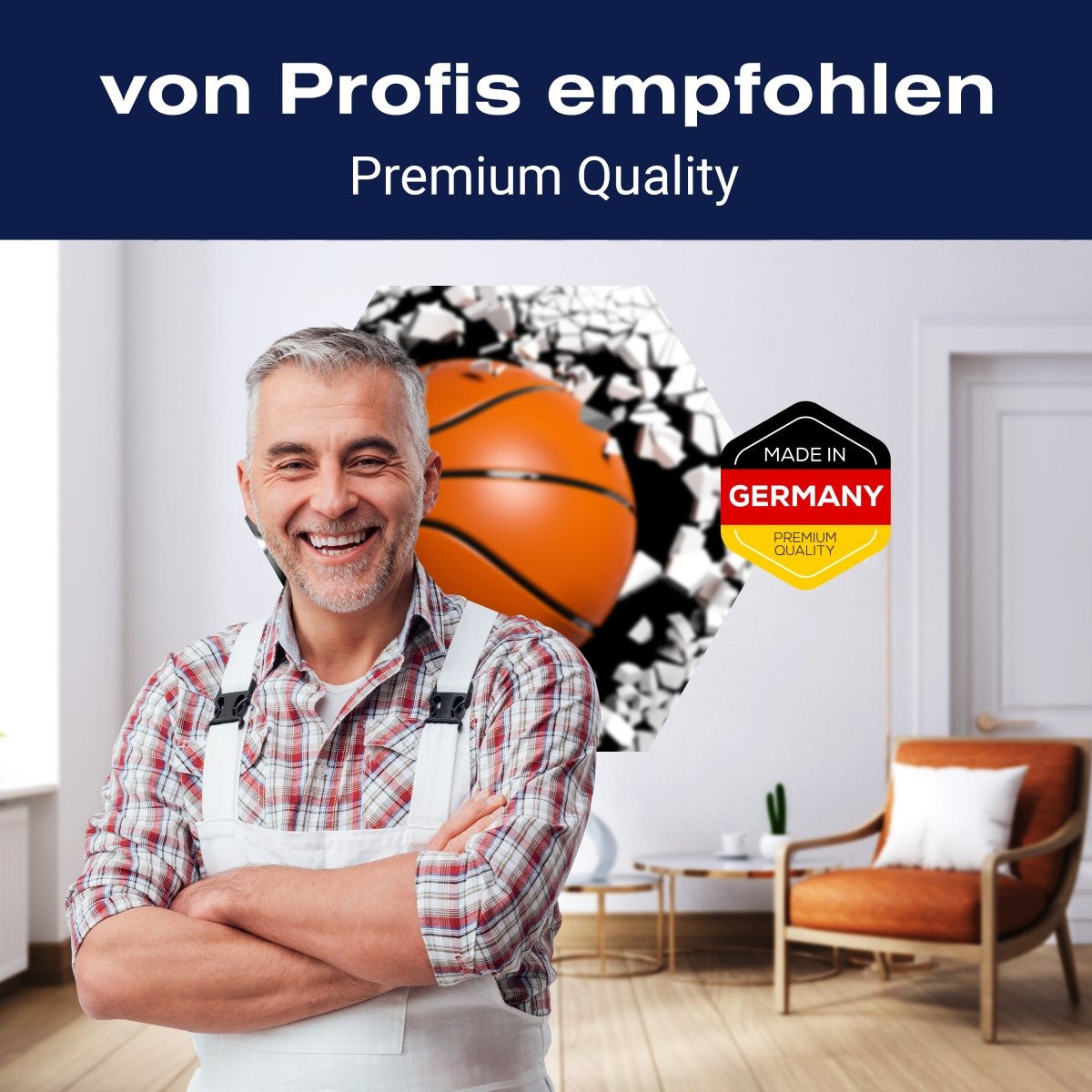 Hexagon-Fototapete Wanddurchbruch mit Basketball M0040 - Bild 5 Hexagon-Fototapete Wanddurchbruch mit Basketball M0040 - Bild 5