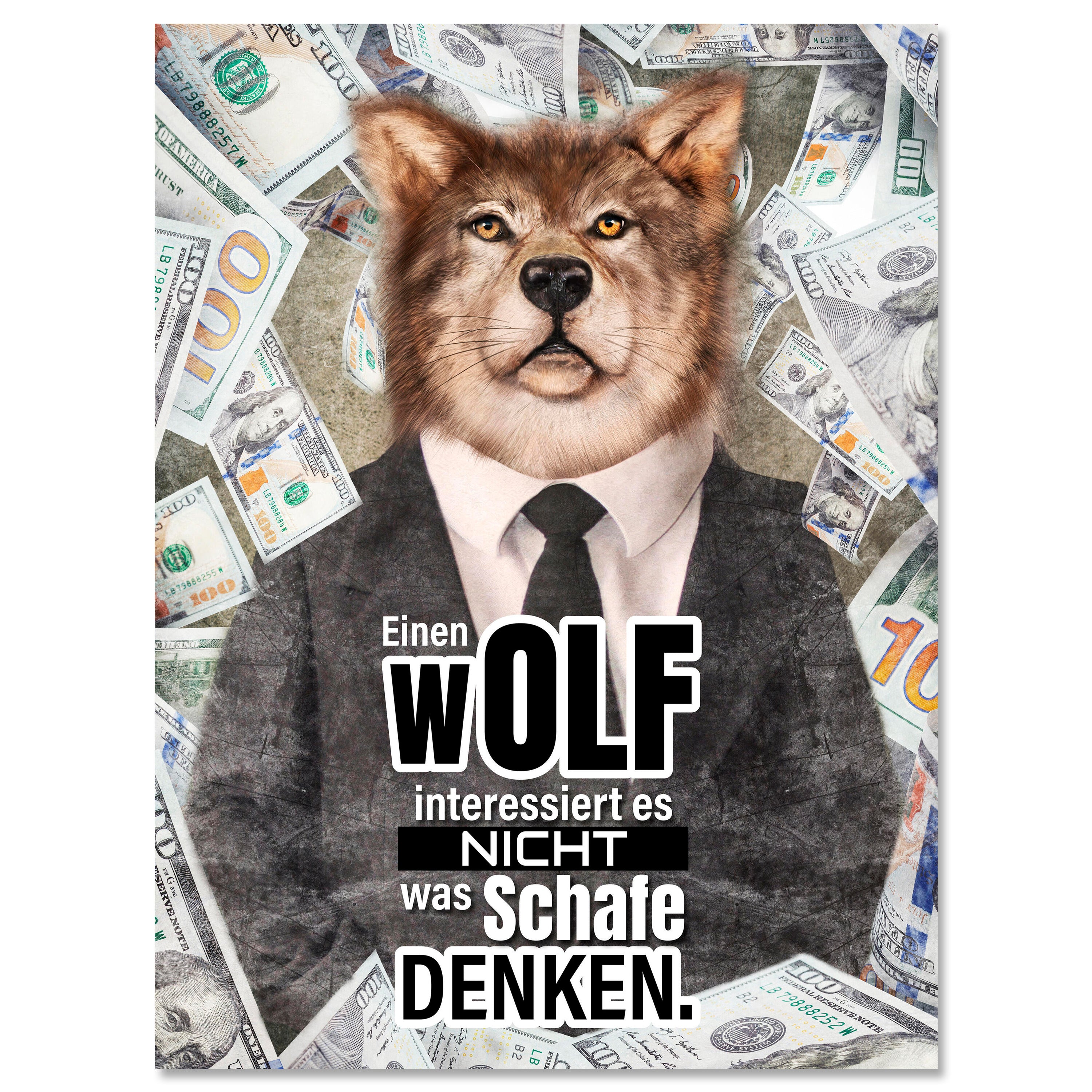 Leinwandbild Motivation, Hochformat, Wolf Schafe M0040 kaufen - Bild 1 Leinwandbild Motivation, Hochformat, Wolf Schafe M0040 kaufen - Bild 1